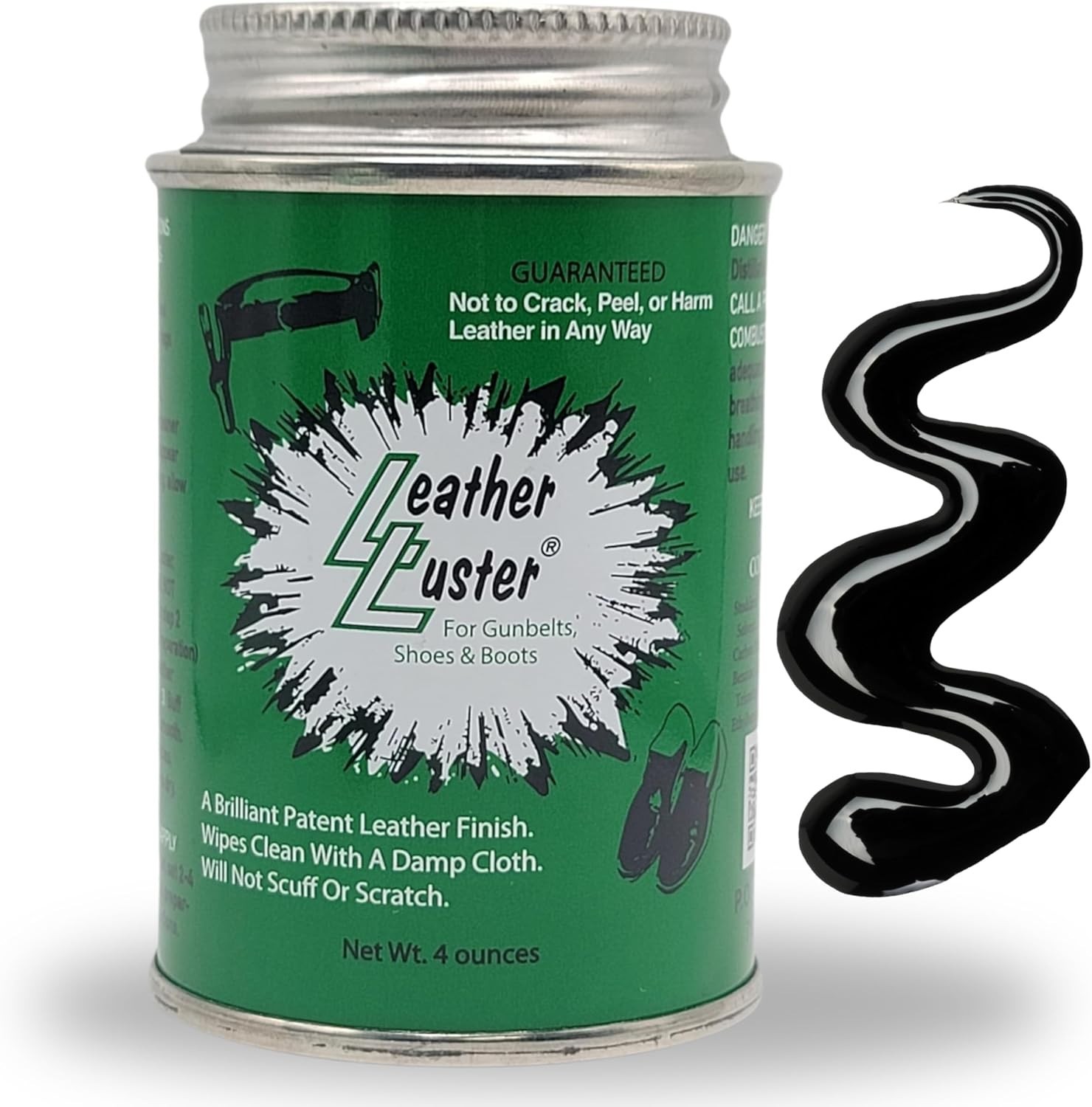 High-Gloss Black Leather Polish & Conditioner 4oz – Easy Care for All Leather