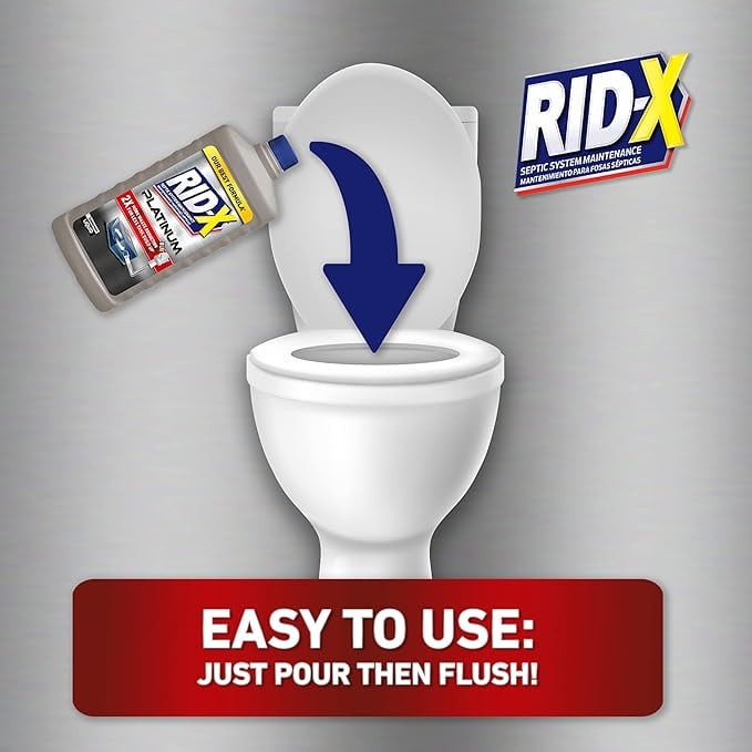 Rid-X Platinum Septic Tank Treatment Cleaning Liquid, 3 Month Supply, 24 oz new