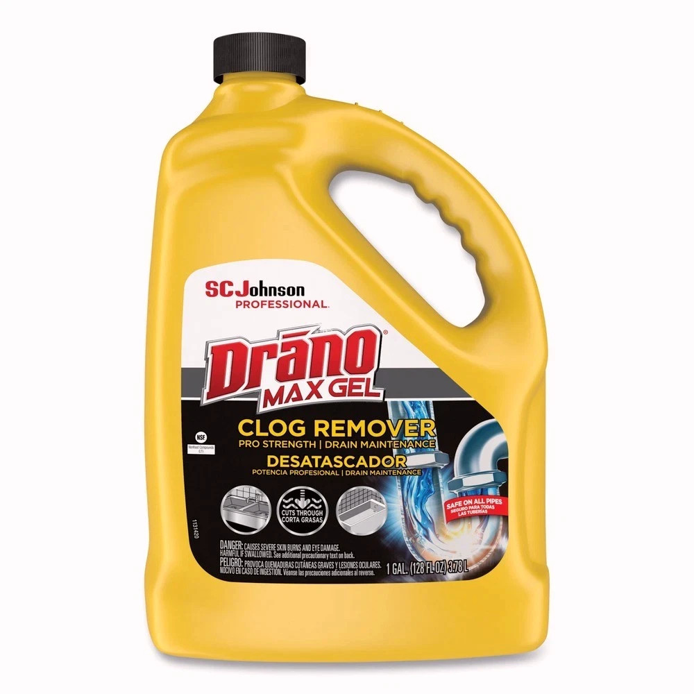 Drano 696642EA 128 oz Bottle Max Gel Clog Remover – Bleach Scent New