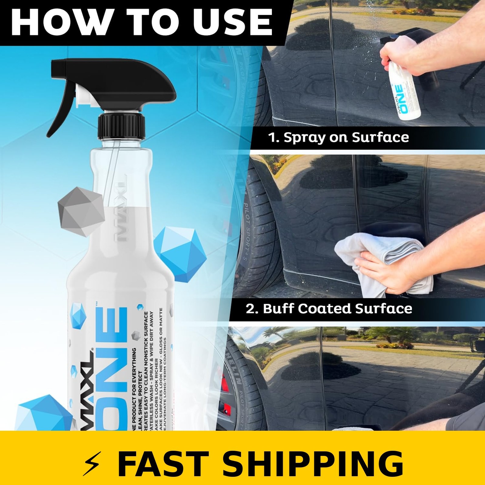 MAXLONE Car Spray with Triphene Technology – 2 Pack, 20oz