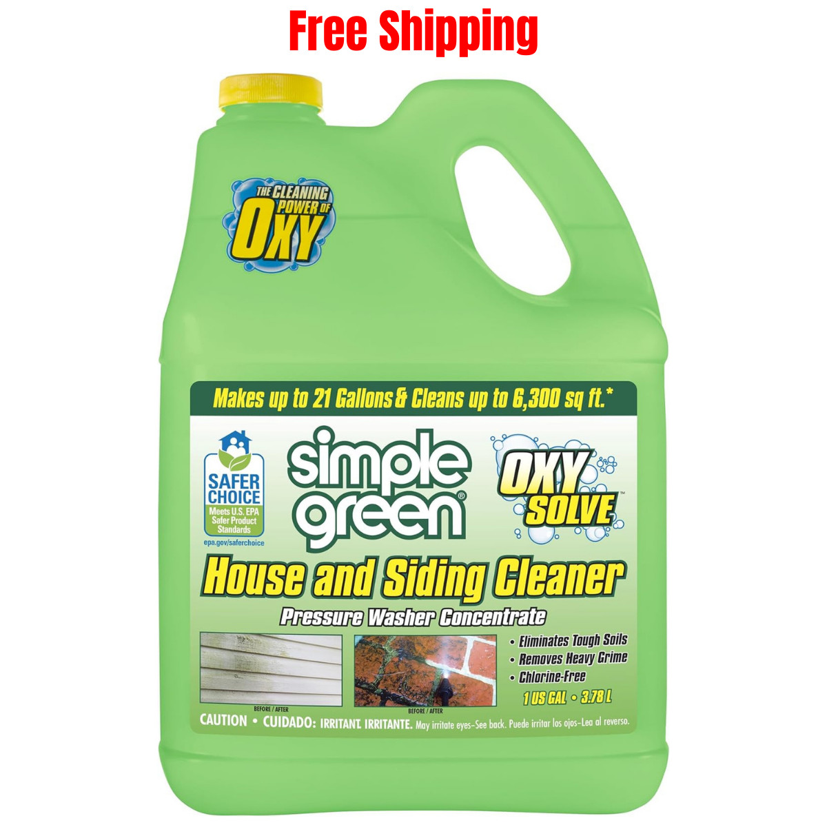 Oxy Solve House and Siding Pressure Washer Cleaner, Removes Stains, 1 Gallon