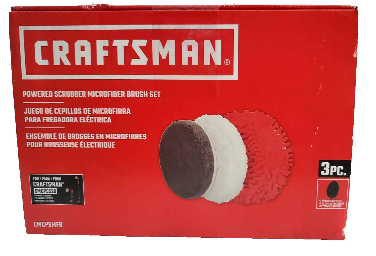 CRAFTSMAN Power Scrubber Microfiber Brush Set for V20 Cordless 2in1, CMCPSMFB
