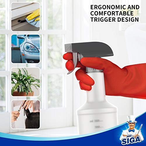 MR.SIGA 16 oz Empty Spray Bottles for Cleaning, Leak Proof Adjustable Nozzle 3 P