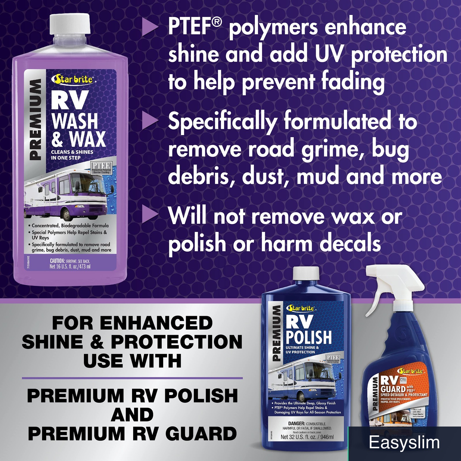RV Wash & Wax Concentrated Cleaner with UV Protection, 16 Fl Oz