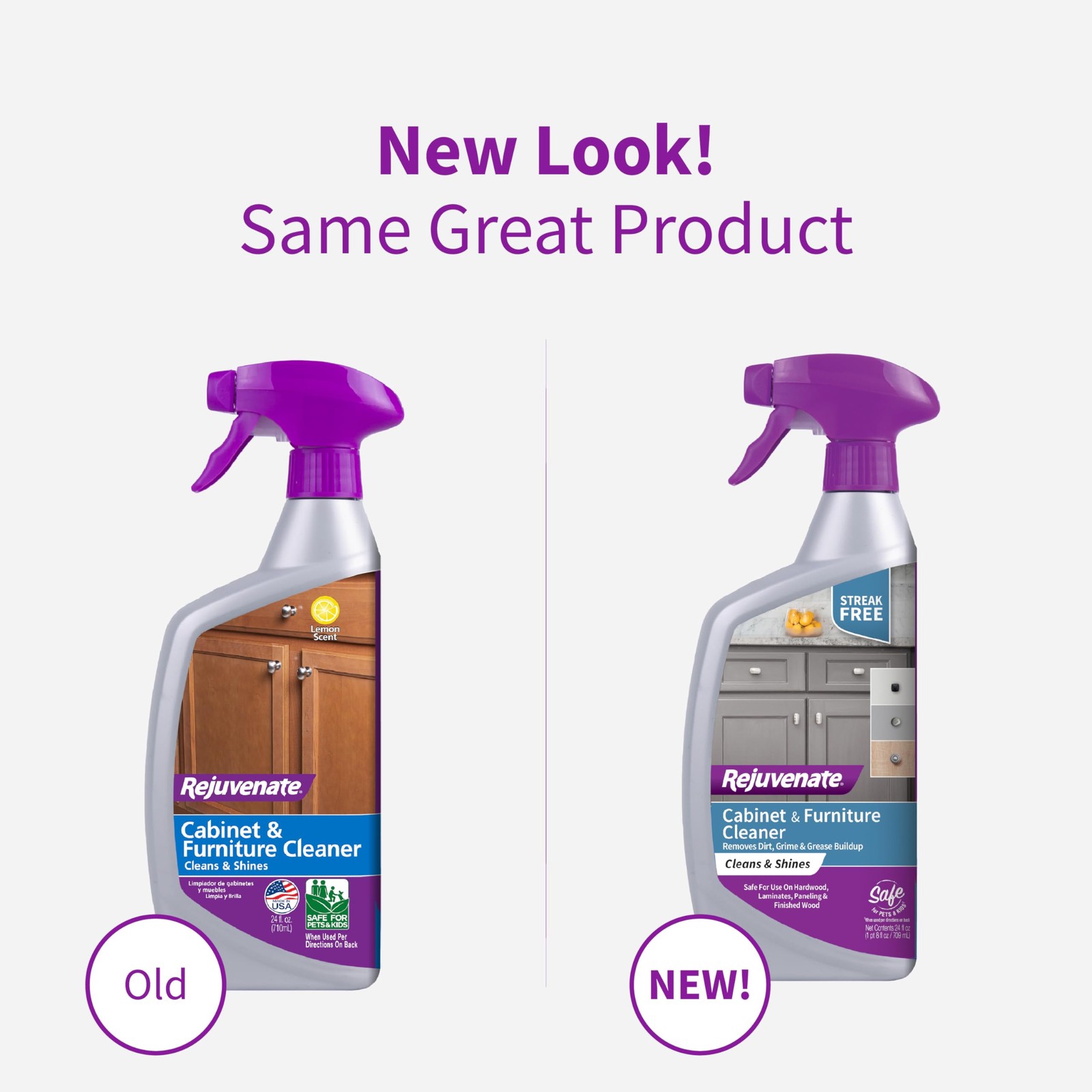 Rejuvenate Cabinet & Furniture Cleaner pH Neutral Streak and Residue Free Cleans