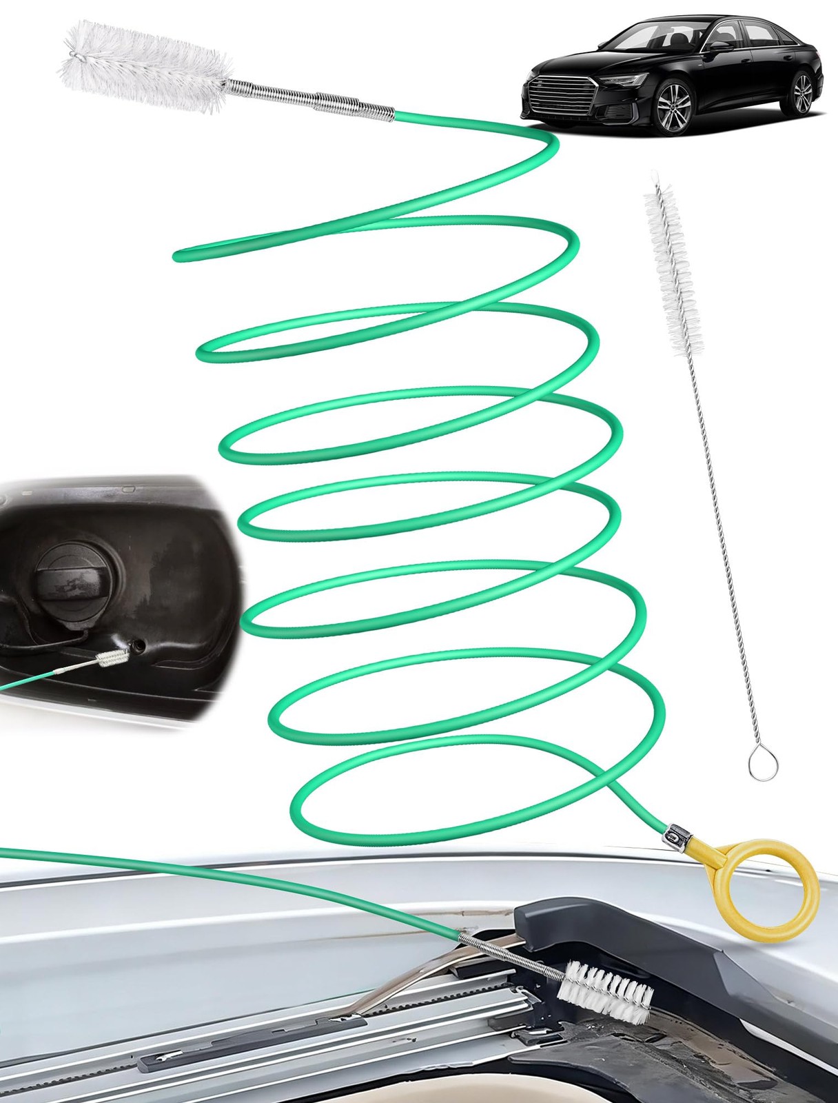 Upgraded Auto Sunroof Drain Cleaning Tool, 120 Inch Long Flexible Drain Brush…
