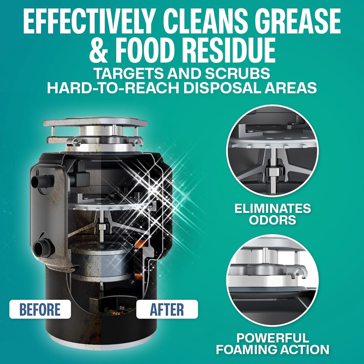Garbage Disposal Cleaner Tablets 24-Pack – Sink Cleaner and Deodorizer, Disposal