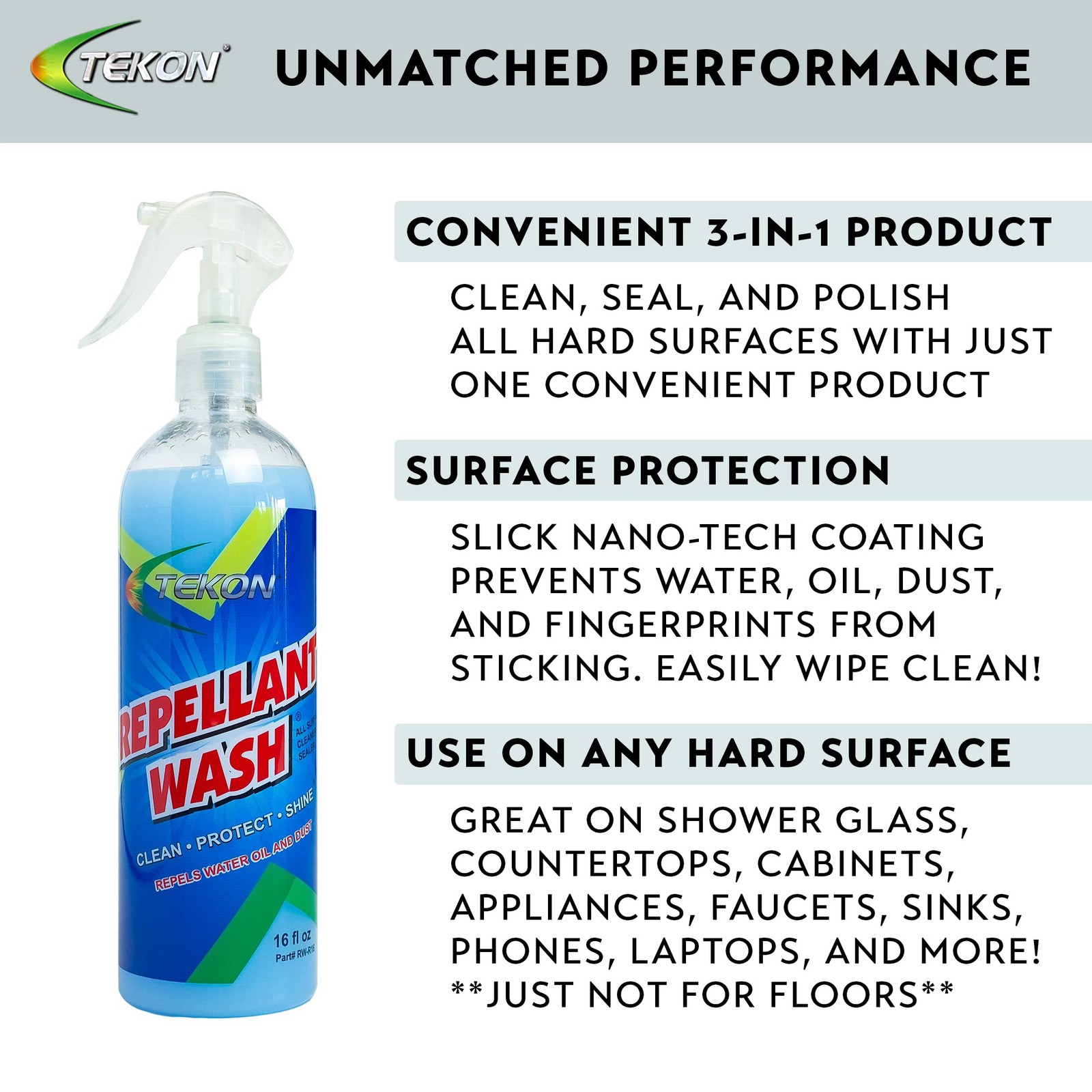 Repellant Wash® – 3 in 1 Clean, Seal, and Shine – Multi-Surface Cleaner Leave…