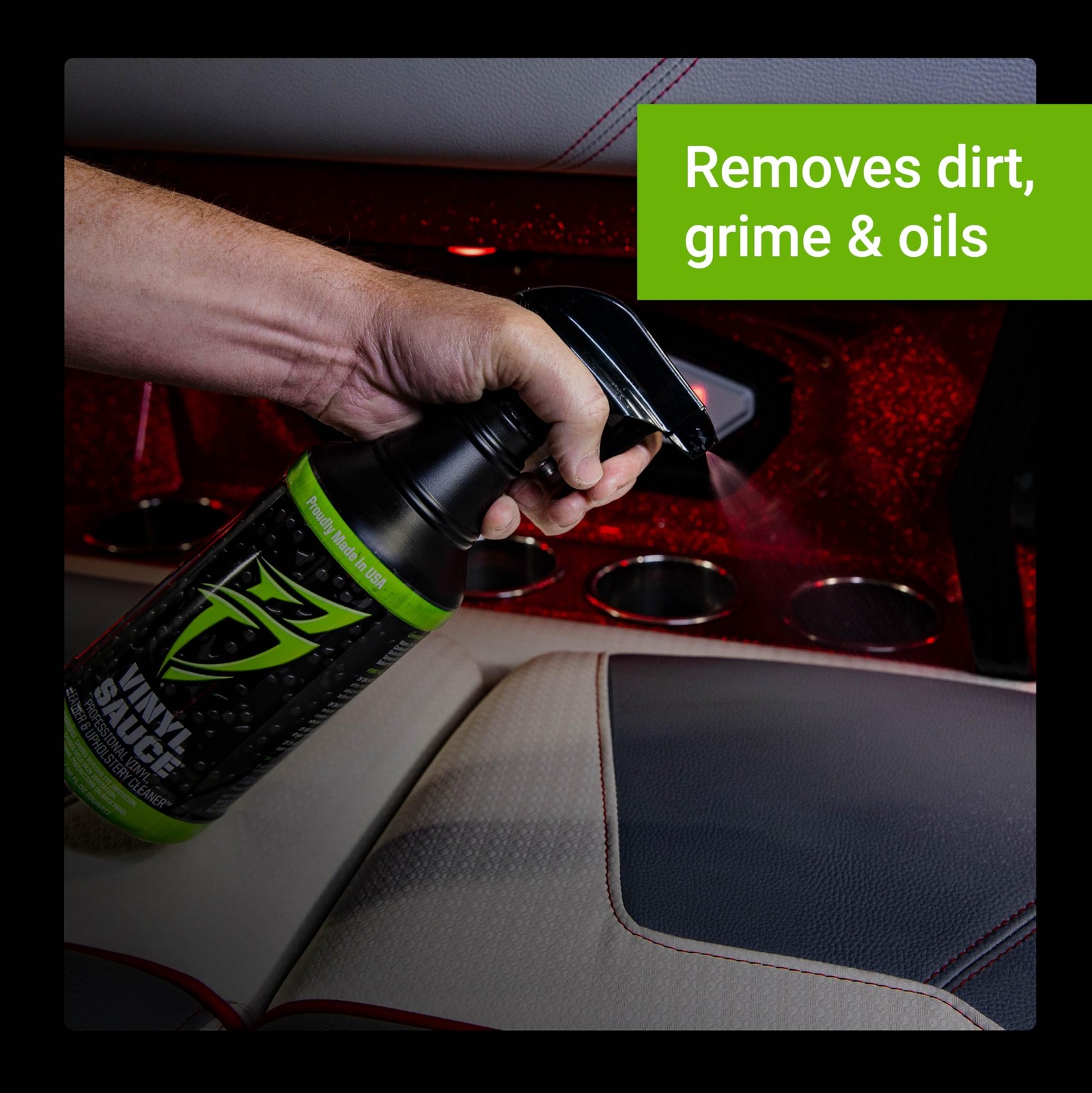 Vinyl Sauce Boat Seat and Upholstery Cleaning Spray, Removes Sunblock, OEM Ap…