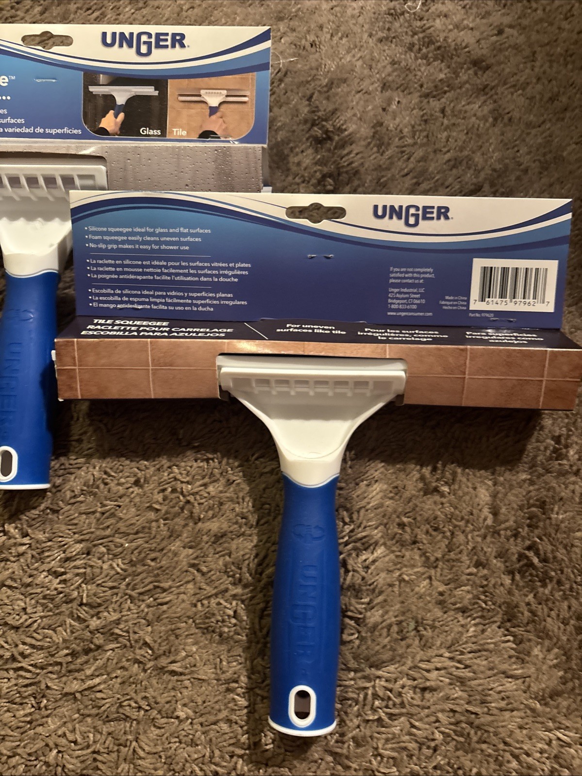 Two Unger 10 In. Glass and Tile Squeegees – 761475979627