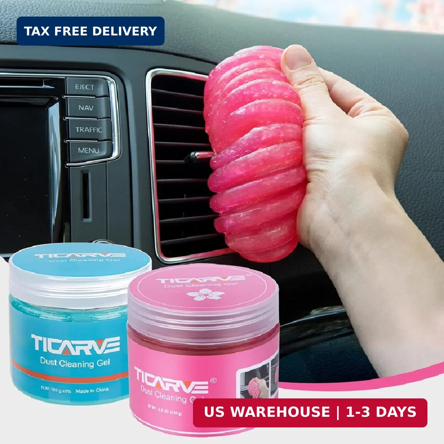 TICARVE 2Pack Cleaning Gel Car Putty Slime for Detailing Putty Detail Tools Car