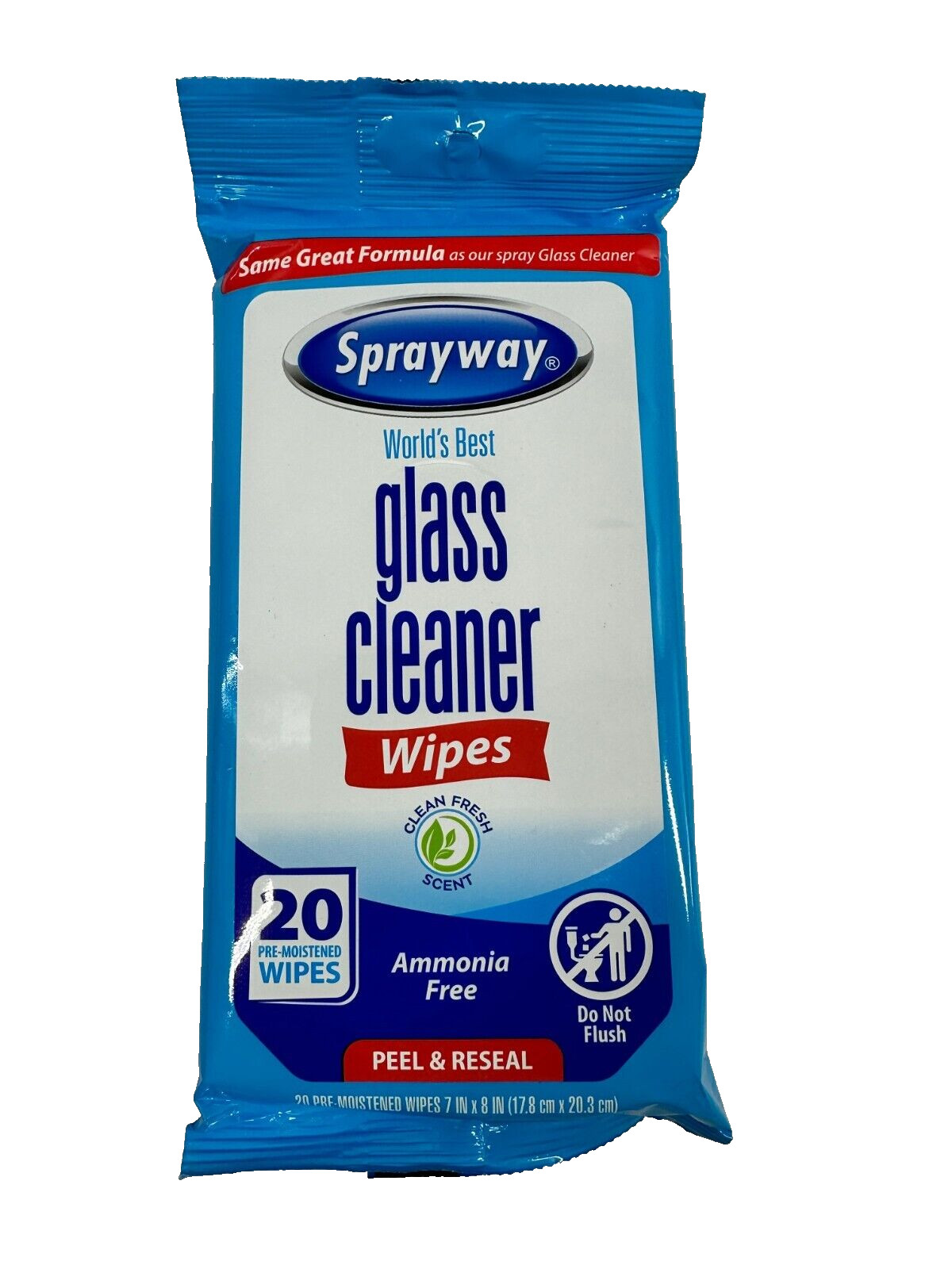 Sprayway Glass Cleaner Wipes (20-Count Each) Lot of 6 -120 Wipes Total SW199R