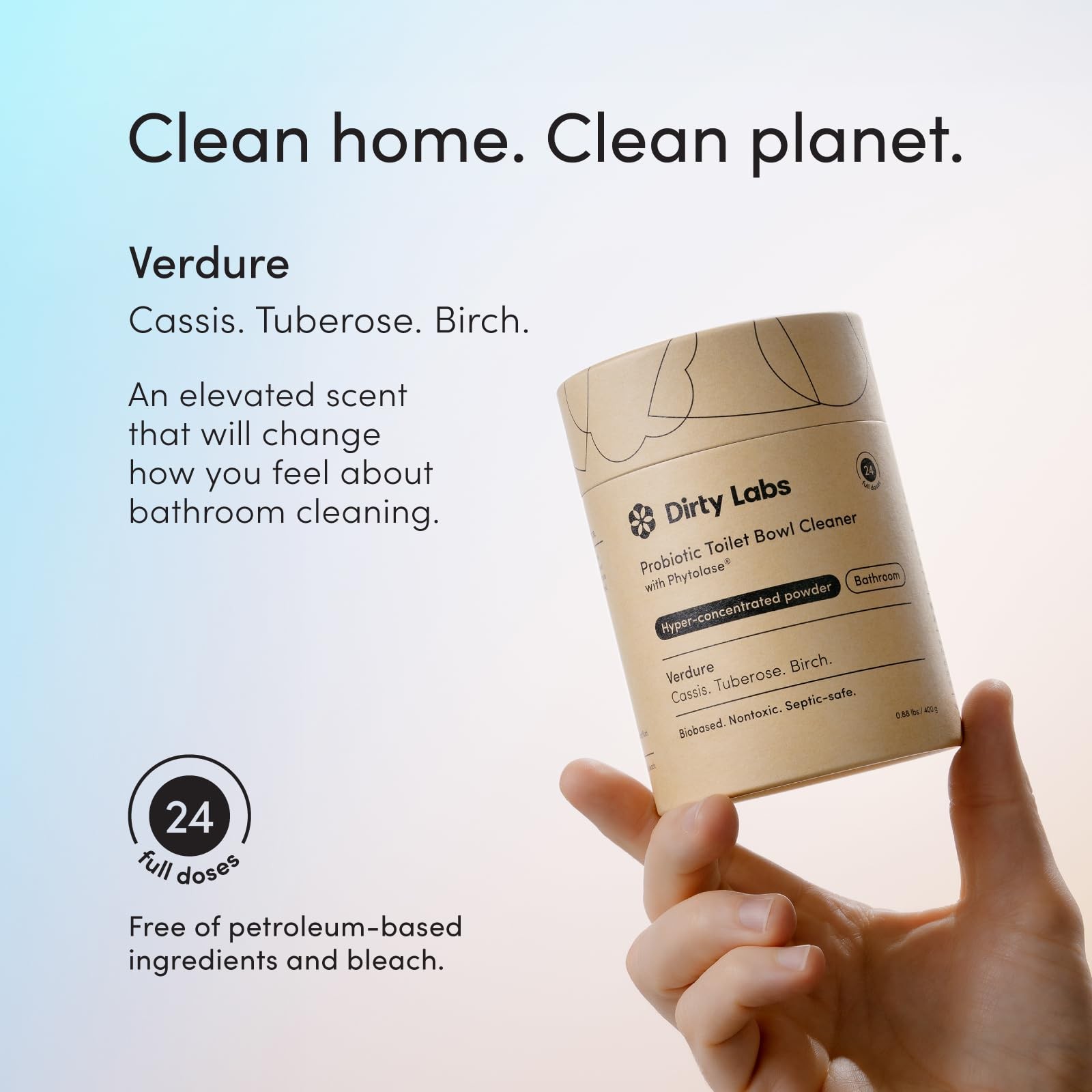 Dirty Labs Toilet Cleaner Powder 24 Doses Bio Enzyme Septic Safe