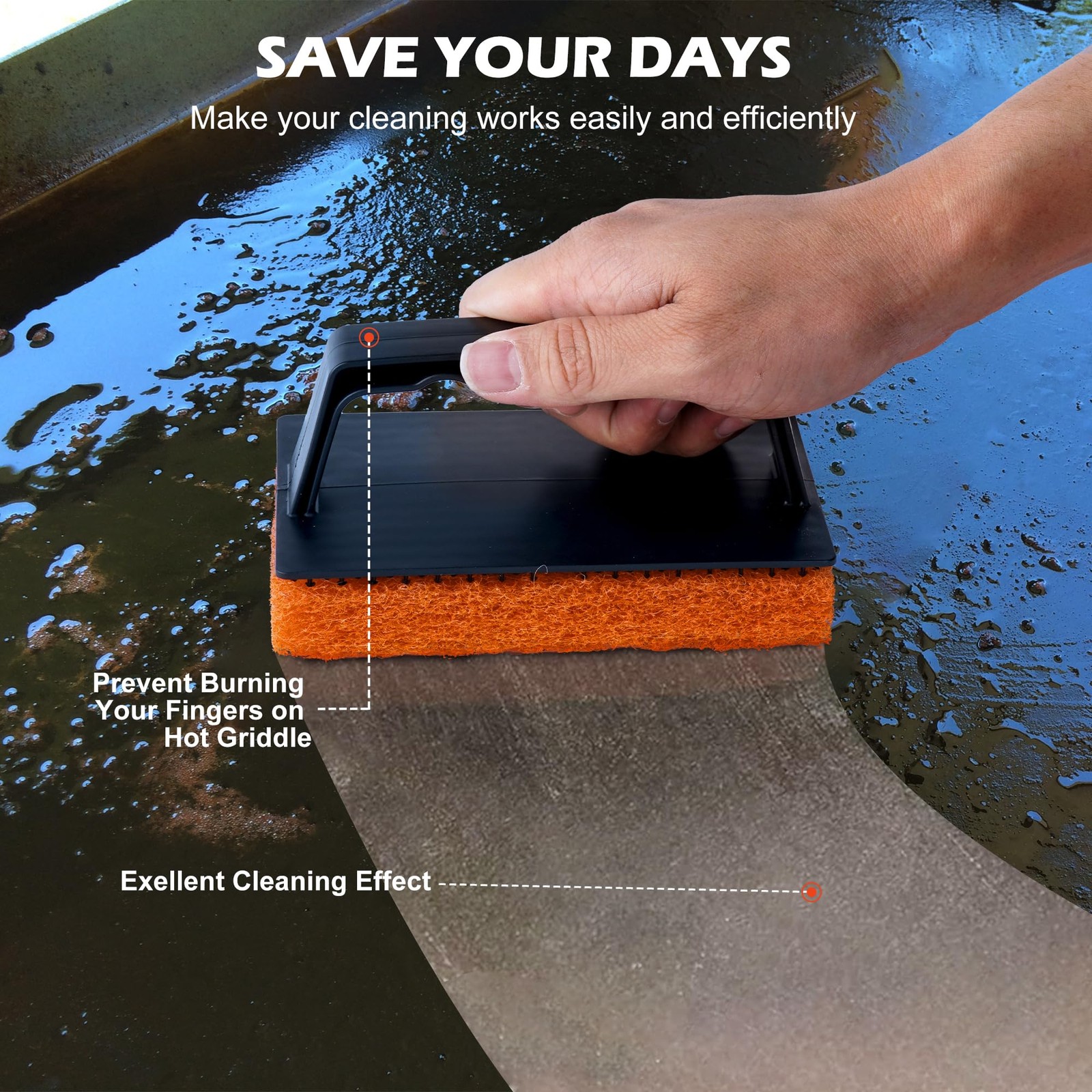 Griddle Cleaning Pads for Blackstone Flat Top, Non-Scratch Grill Scrub Pads, …