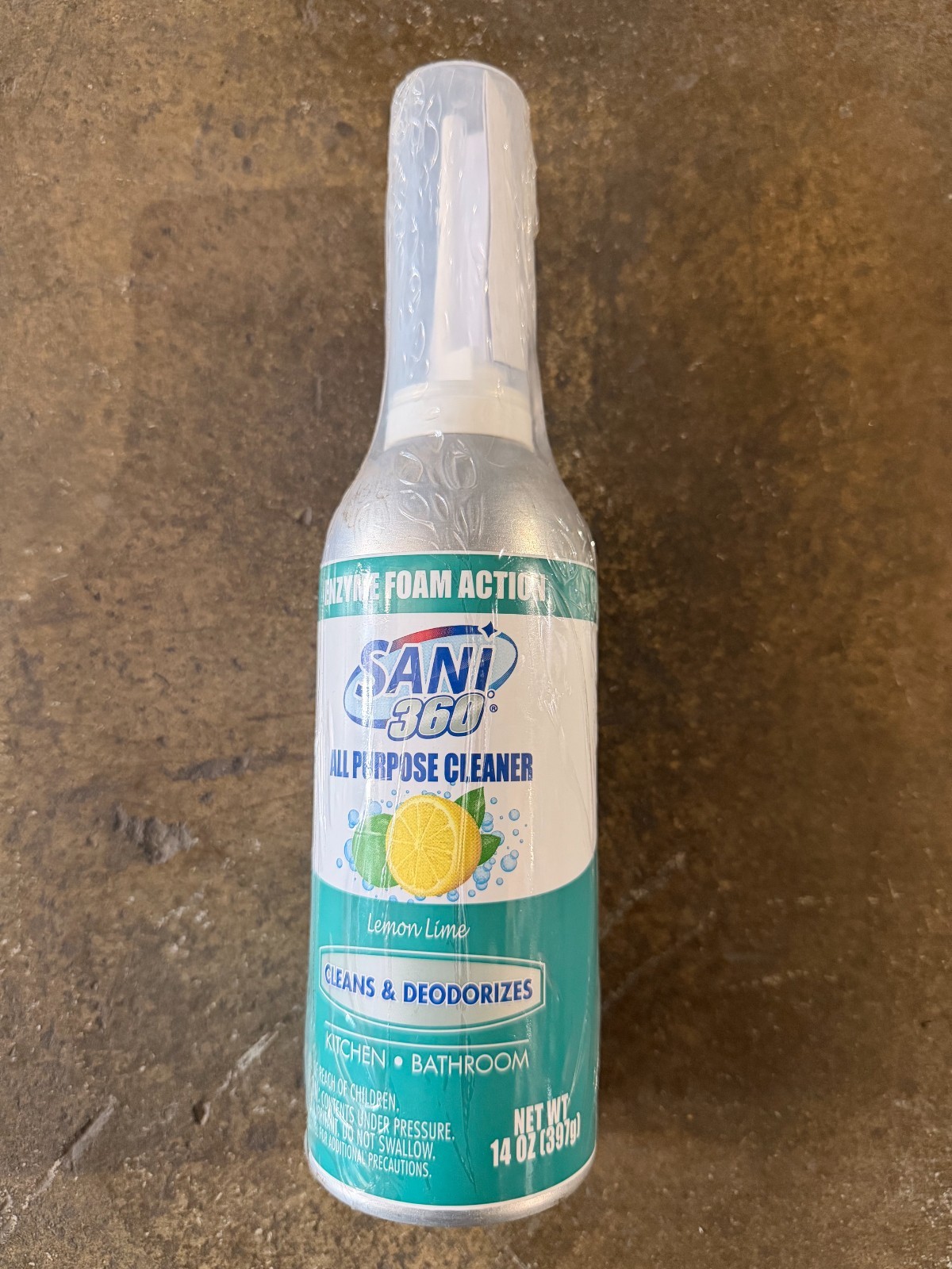 SANI 360° All Purpose Cleaner & Deodorizer, Lemon Lime Scent, 14oz, 8 Pack