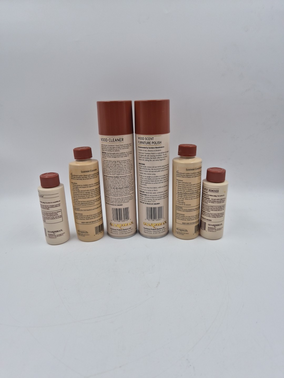 Guardsman Fine Furniture Care Kit Polish Spot Remover Leather Cleaner Open Box