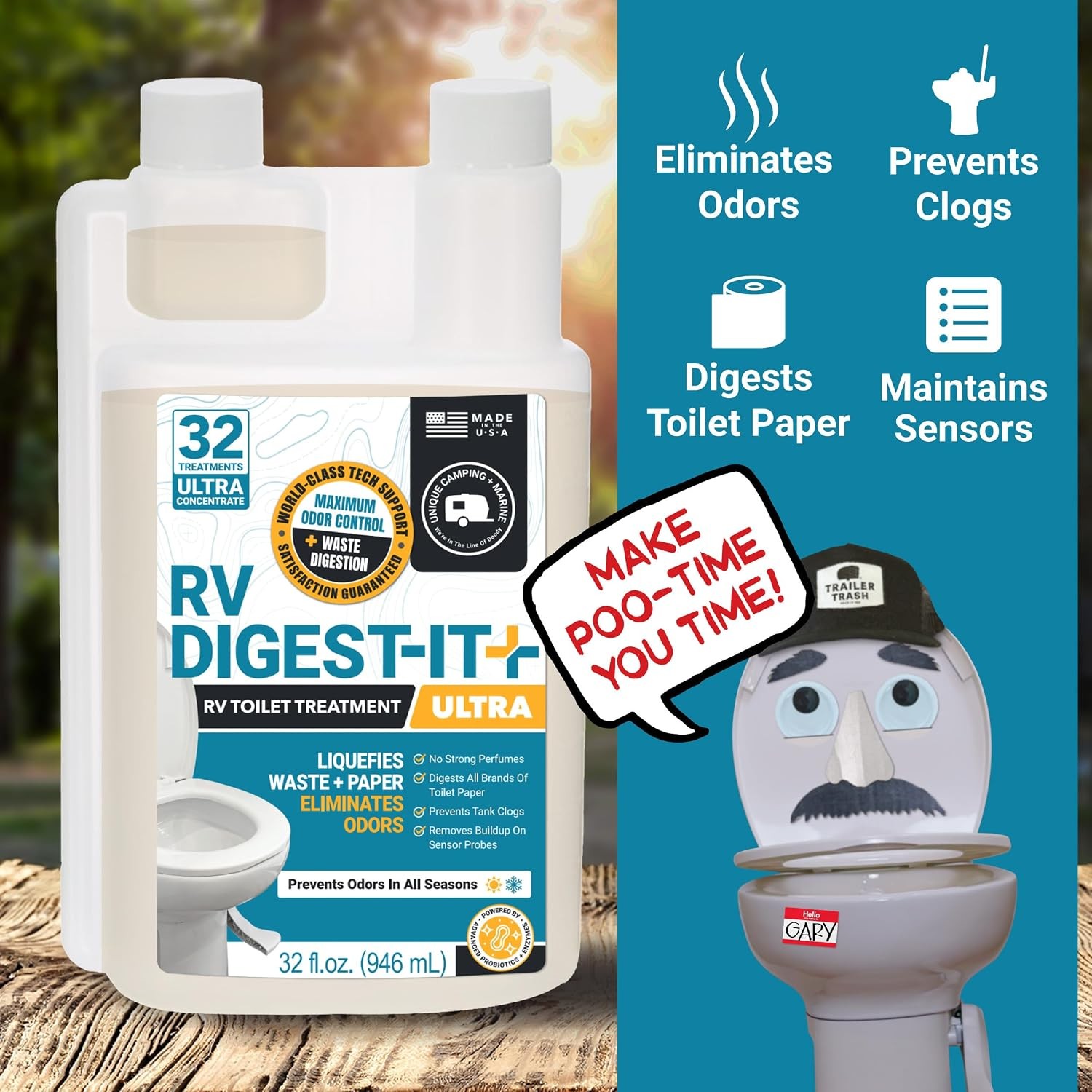 Unique RV Digest-It Ultra Toilet Treatment 32oz 32 Uses Odor Tank Cleaner