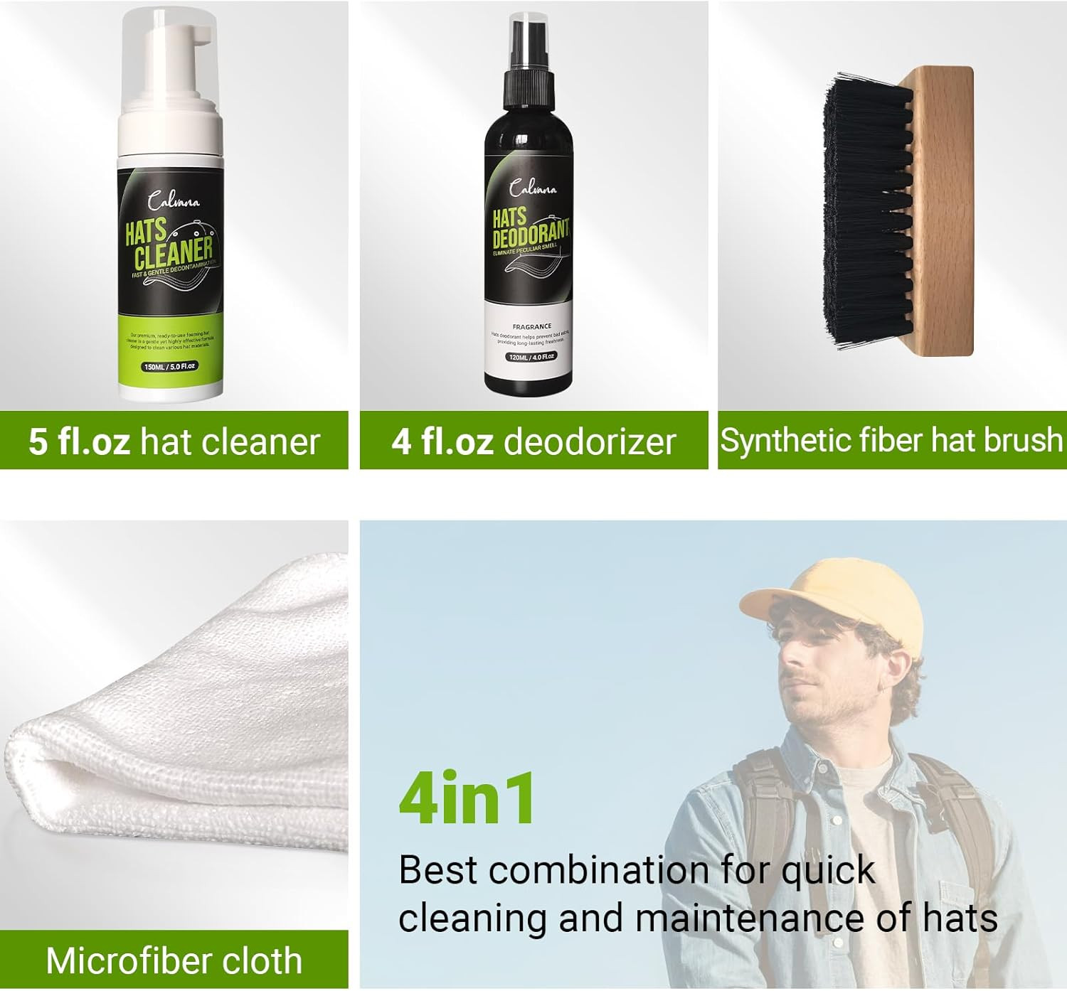 4-In-1 Professional Hat Cleaning Kit, Quick-Drying Cap Saver Cleaner, for Baseba