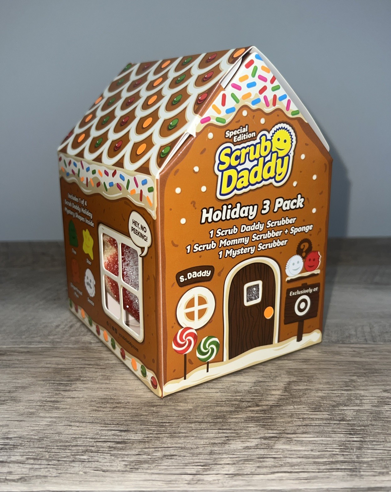 Scrub Daddy Special Edition Holiday 3 Pack Gingerbread House w/Mystery Scrub New