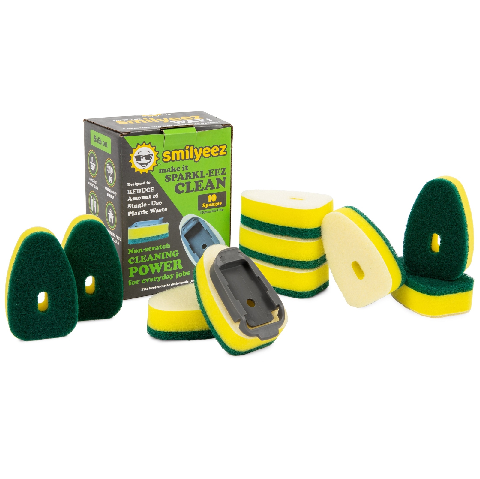 No-Plastic Heavy Duty Sponge Refill for Scotch-Brite’s Dishwand Refill 10 Pack