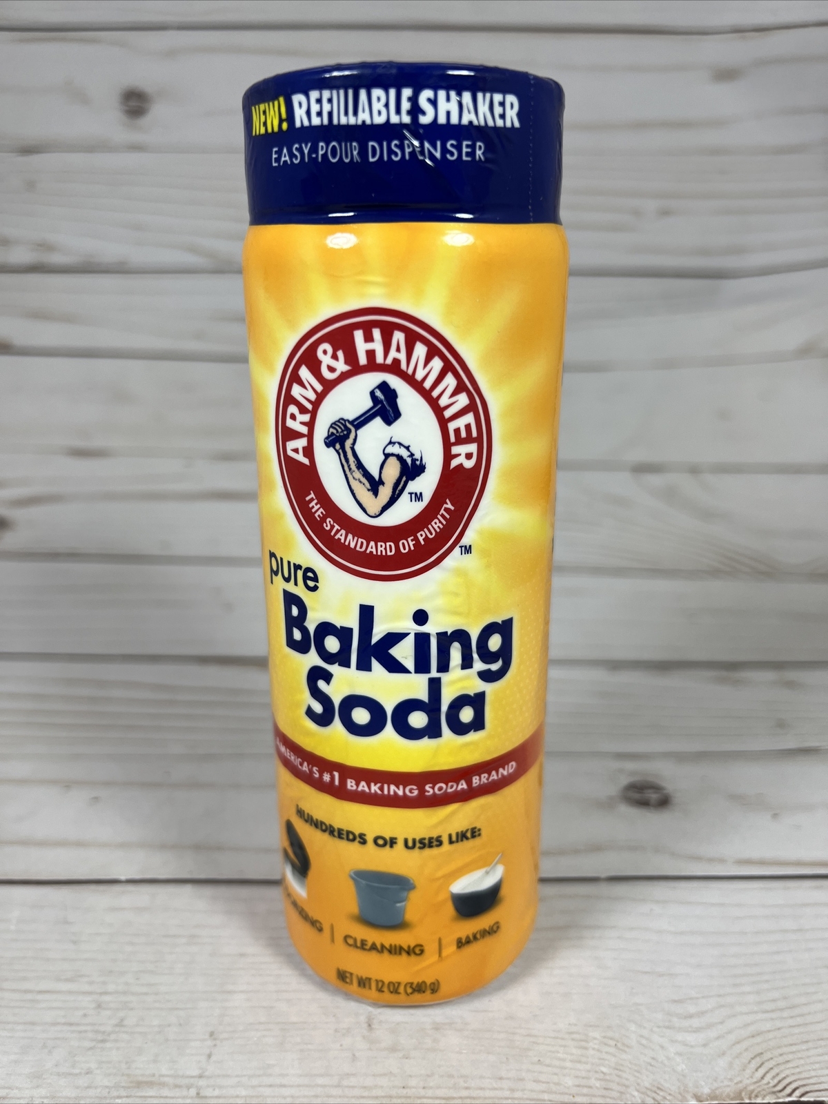 Arm & Hammer Pure Baking Soda 12oz Refillable Shaker Bottle (2 Pack)