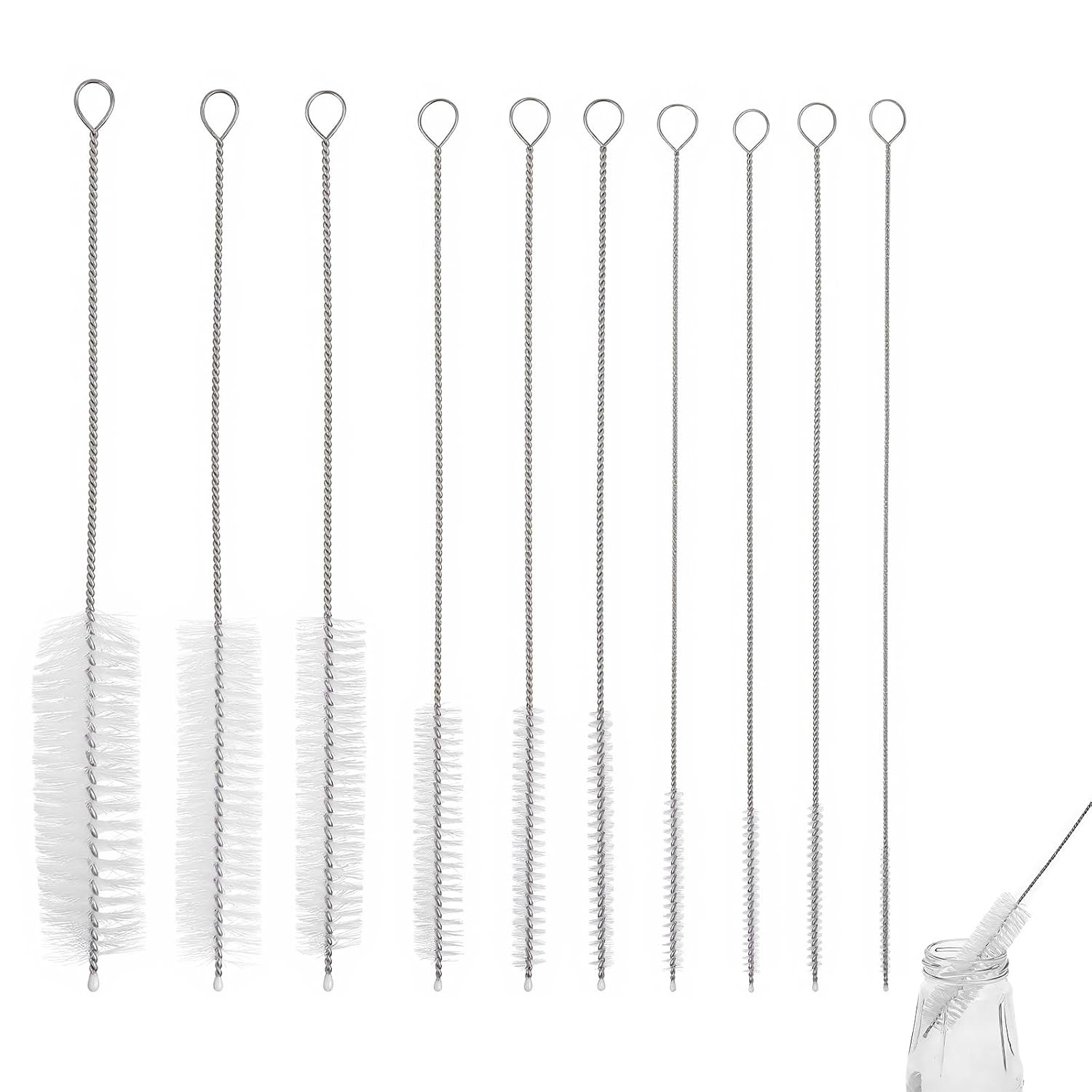 Extra Long Straw Cleaning Brush Set 10 Pcs 8.2 Inch Straw Cleaner Brushes