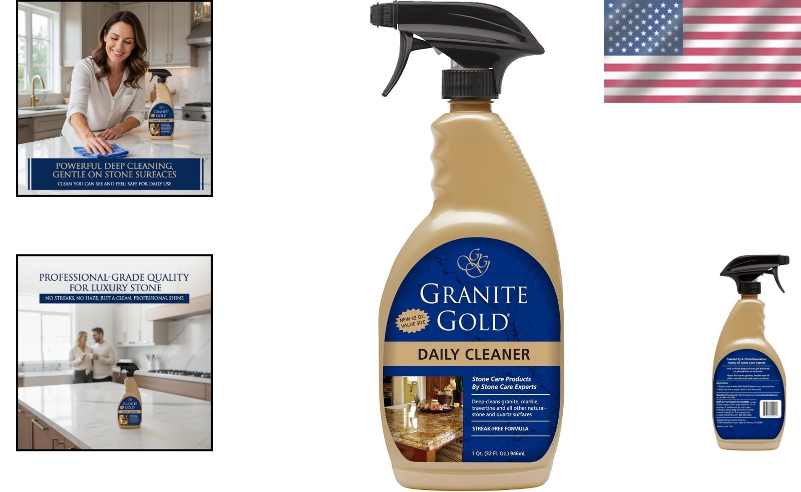 Natural Stone Cleaner Spray for Granite Marble Quartz Floors Countertops