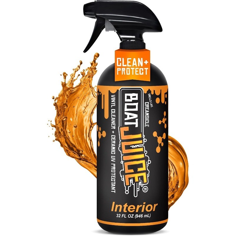Interior 2-in-1 Vinyl Boat Seat Cleaner & Ceramic UV Protectant Spray Marine