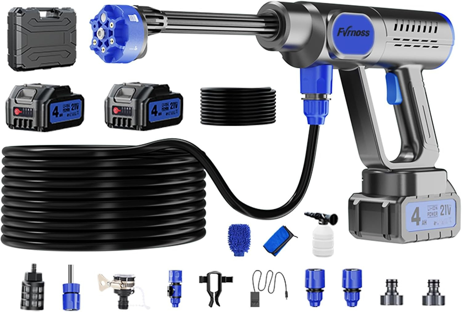 6-in-1 Portable Handheld Cleaning Tool with Foam Cannon & 32ft Hose