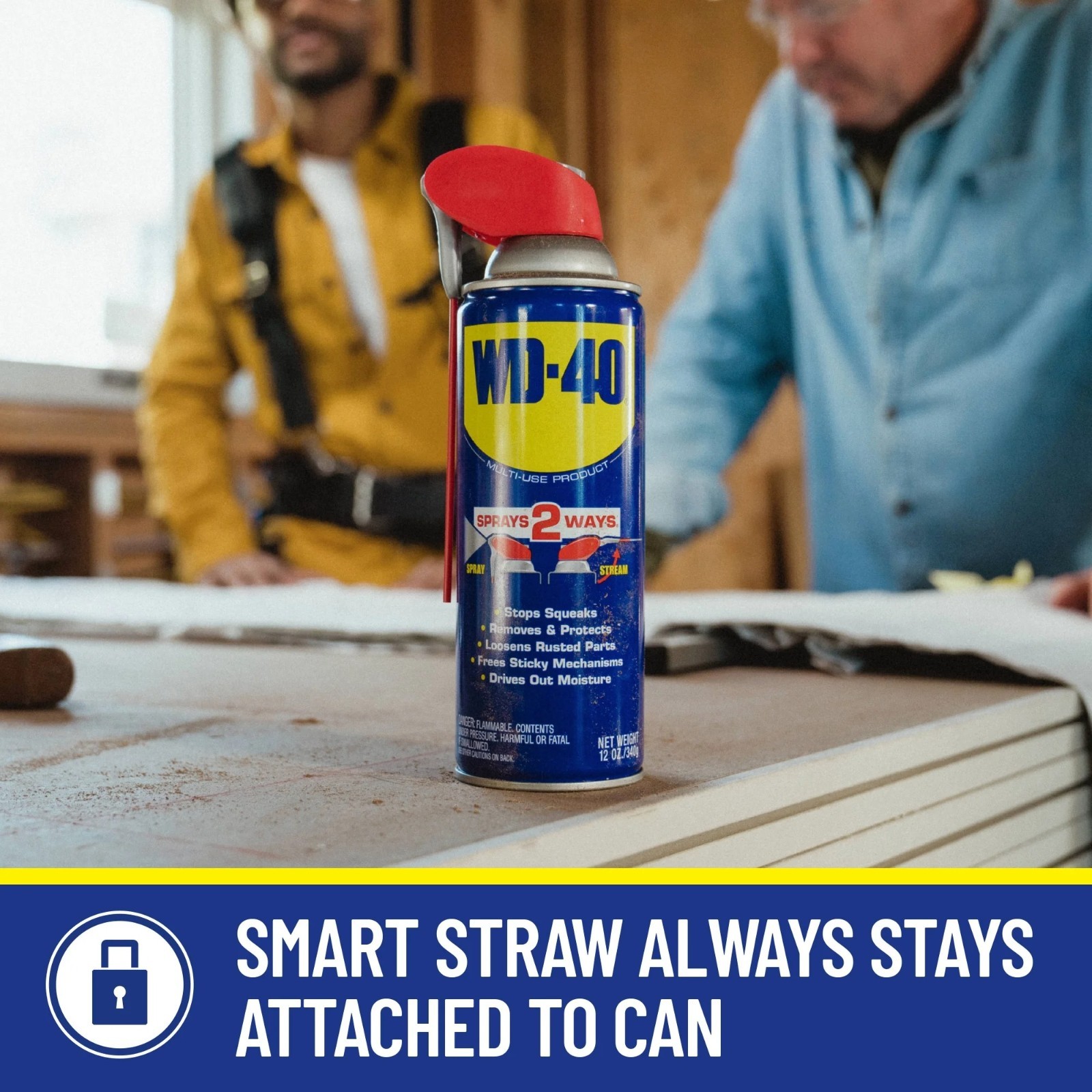 (2 Pack) WD-40 Multi-Purpose Lubricant Spray Smart Straw 8 oz Rust Protector