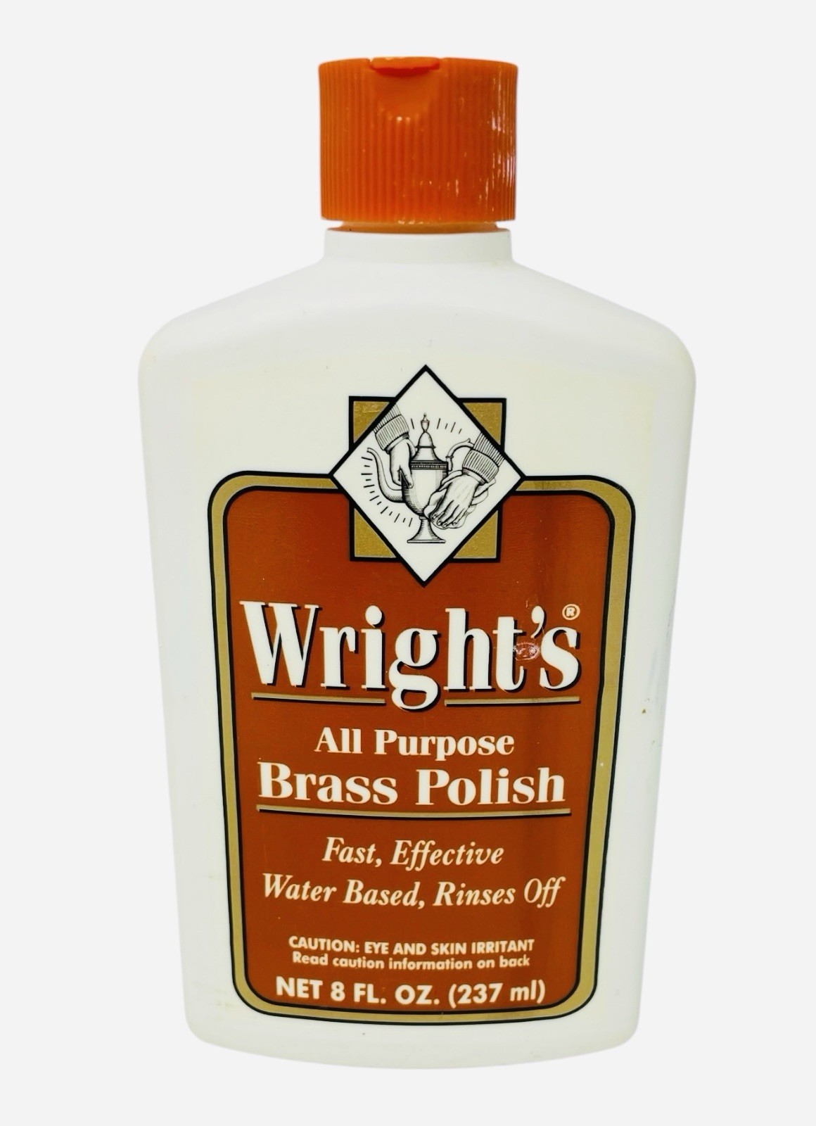 Wright’s Brass Polish 8oz Copper Chrome Bronze Water Based Cleaner 95% Full