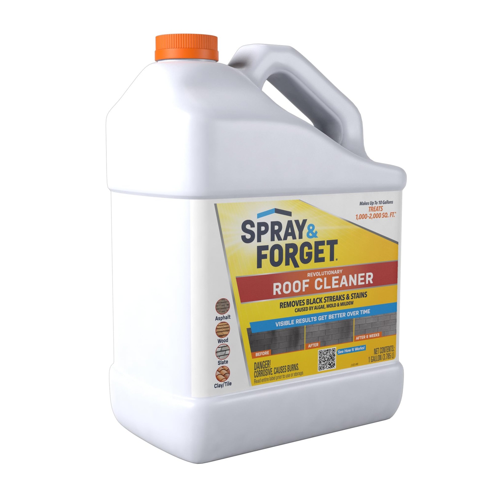 Spray & Forget 1-Gallon Concentrated Roof 128 Fl Oz (Pack of 1), Yellow