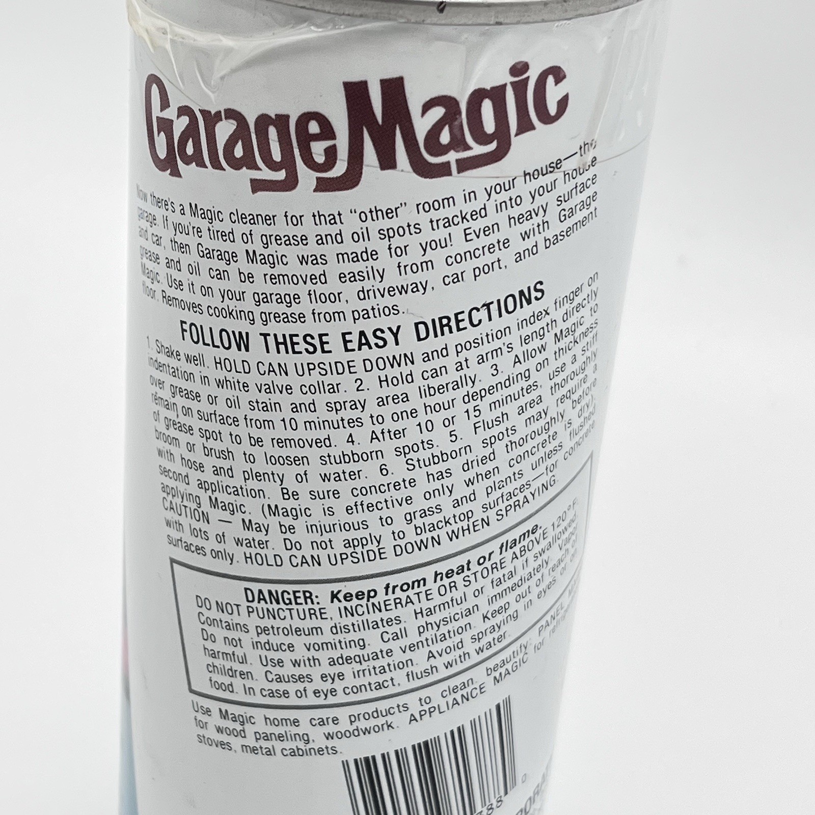 Vtg Garage Magic Spray Cleaner Degreaser 100% Full 70’s Advertising Movie Prop