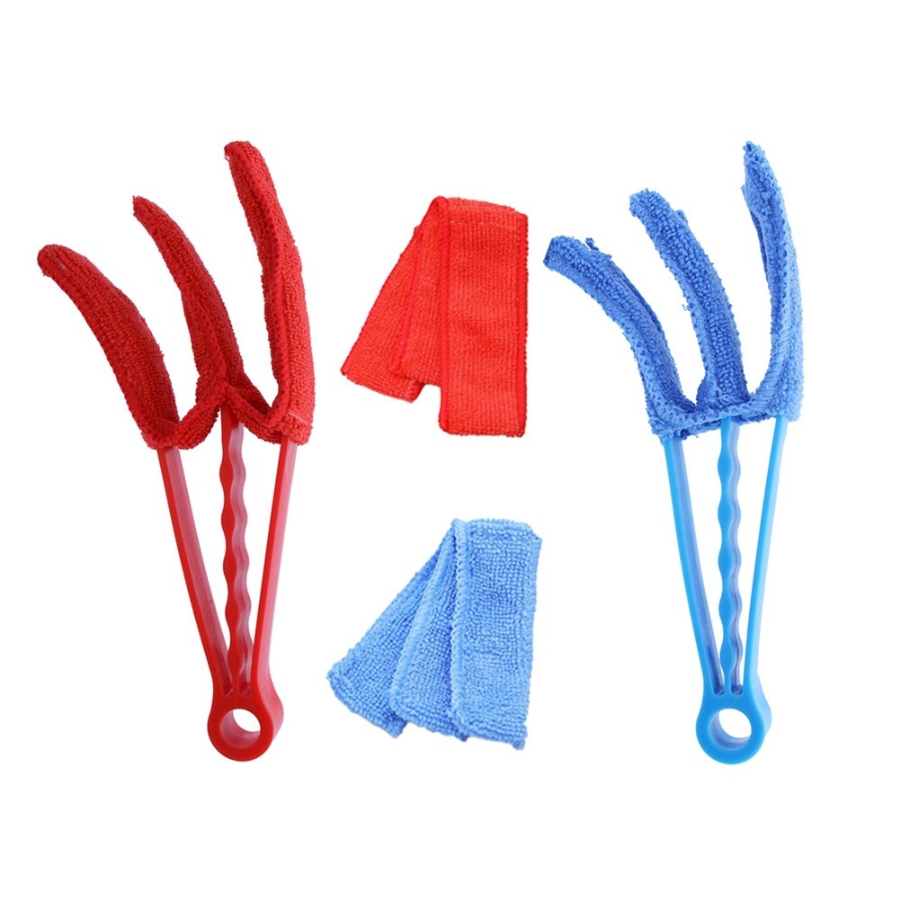 4Pcs Window Blind Brush Cleaner with Durable PP Handle and Ultra Fine Cloth