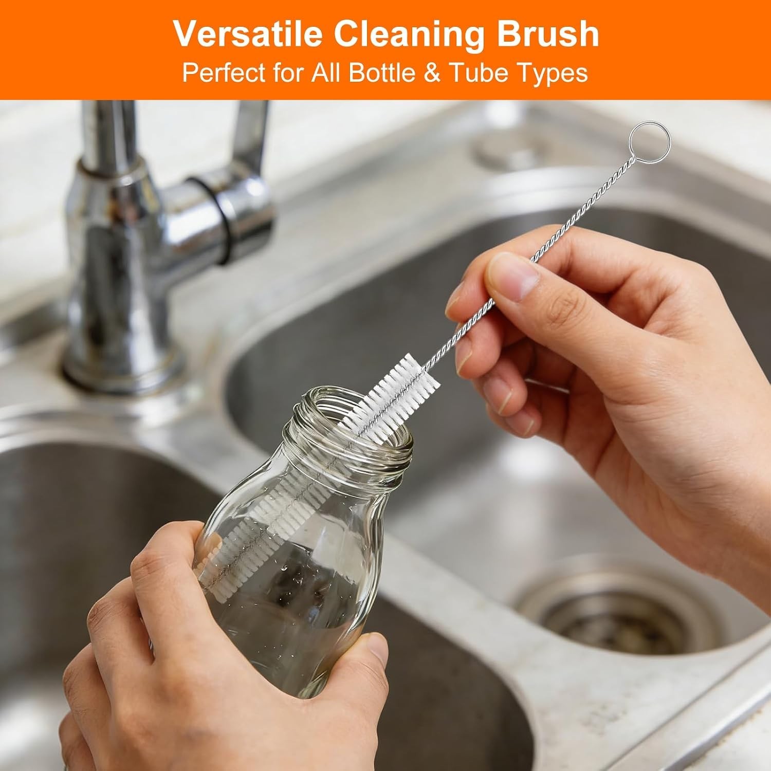 Straw Cleaner Brush Set 10 Pack, 8 Inch Extra Long Reusable Straw Cleaning Br…