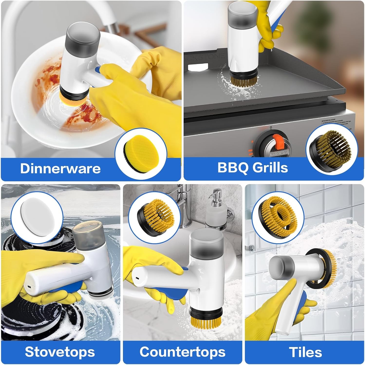 Electric Spin Scrubber 2 in 1 Scrubber Brush & Cleaning Spray with No-Rinse Form