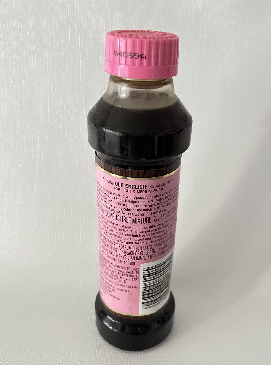 Vtg Old English Scratch Cover PINK Lid Light to Medium 8 oz FULL bottle RARE!