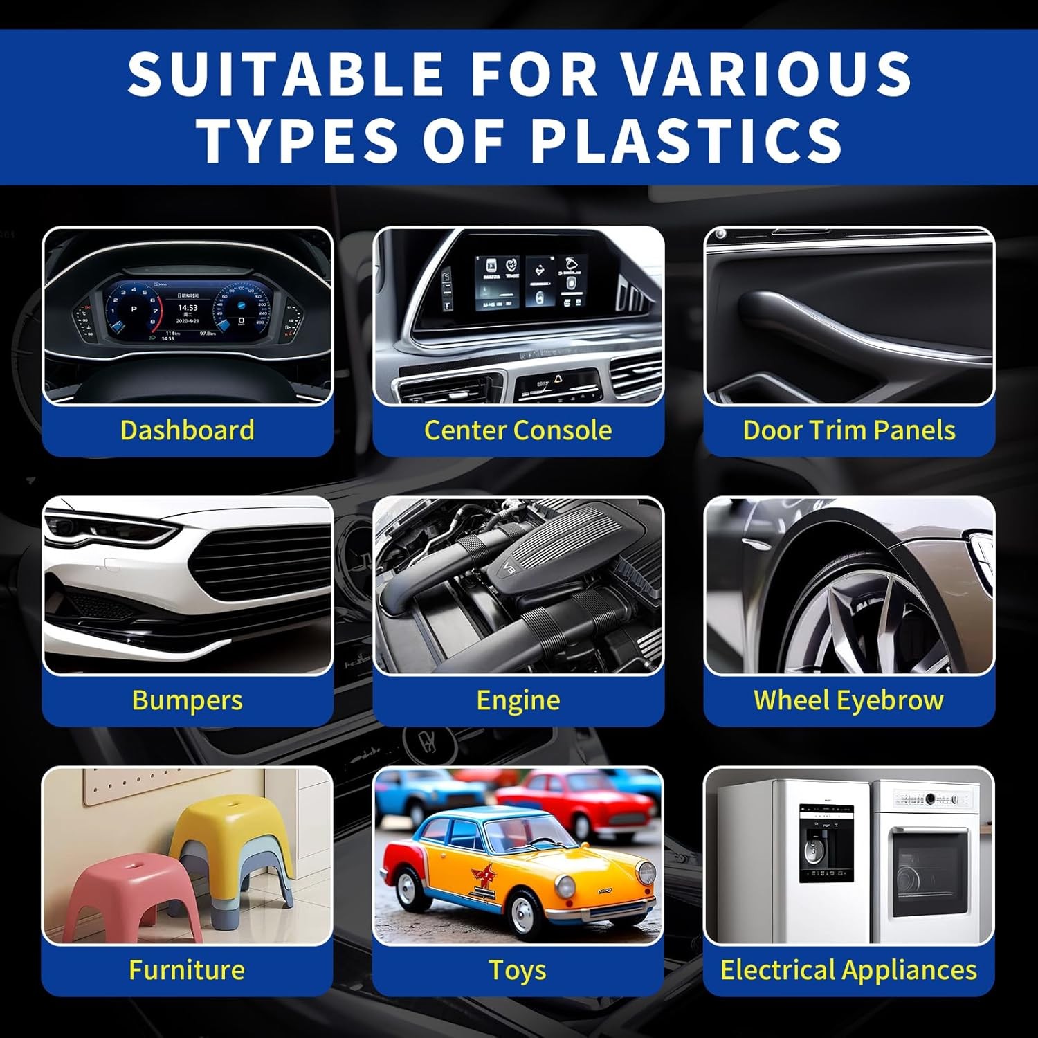 Plastic Restorer for Cars, Restores Faded Plastic, Vinyl, Rubber, Trim, Bumpers