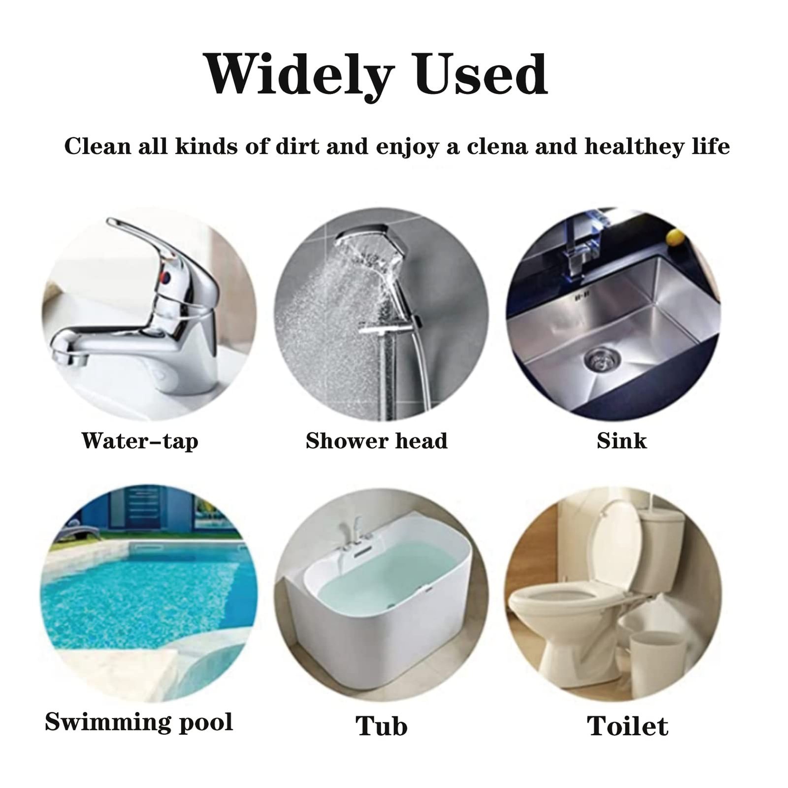 YINGMORE Pumice Stone Toilet Bowl Cleaner 1 Handle+8 Pumice, Black