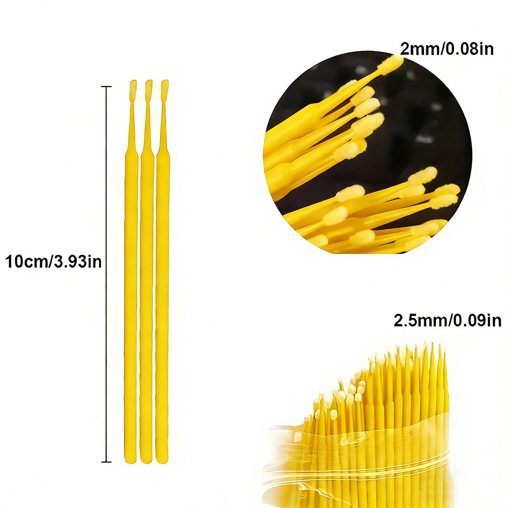 Soft Dense Durable Flexible Lightweight 99Pcs Yellow Microfiber Cleaning Brushes