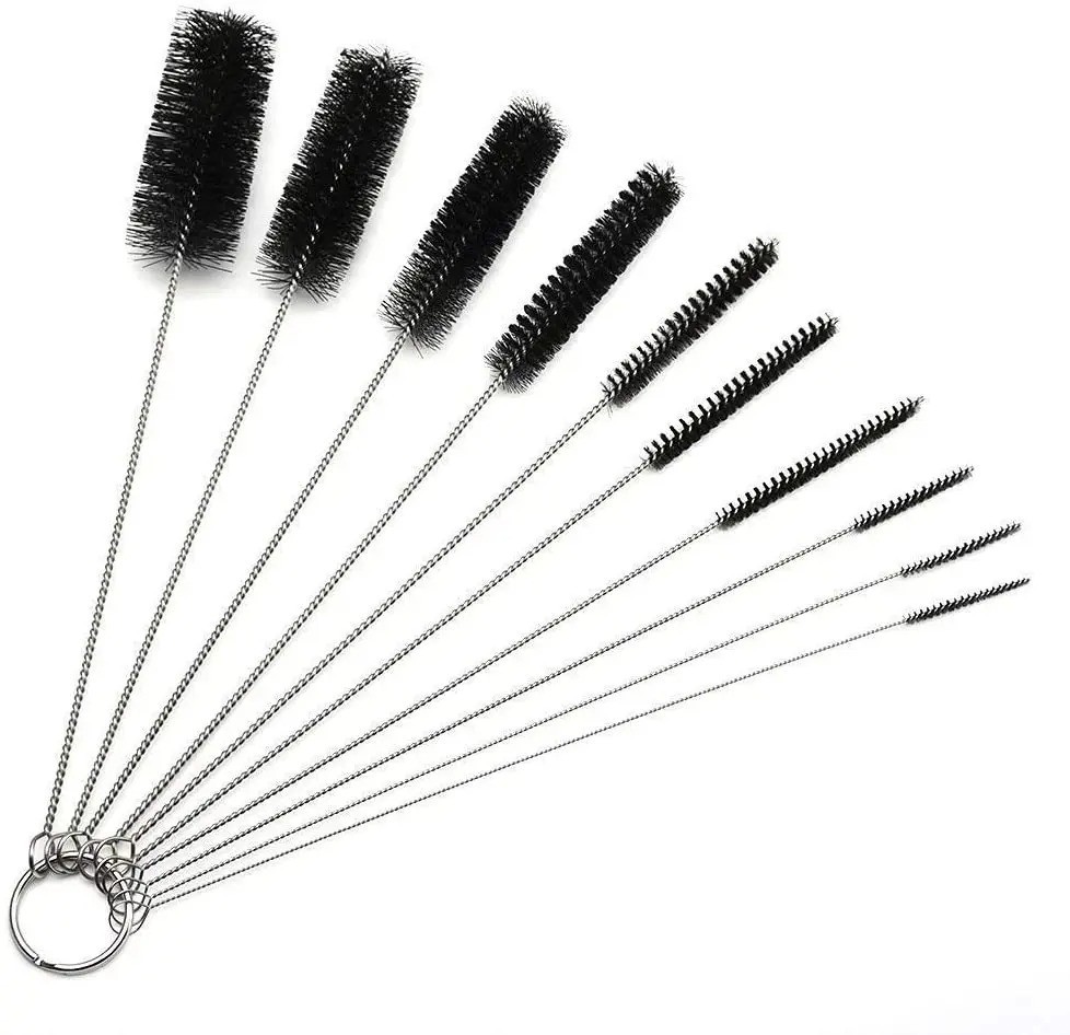 10Pcs Nylon Reusable Straw Brush Cleaner Bottle Small Long Cleaning Tube Pipe
