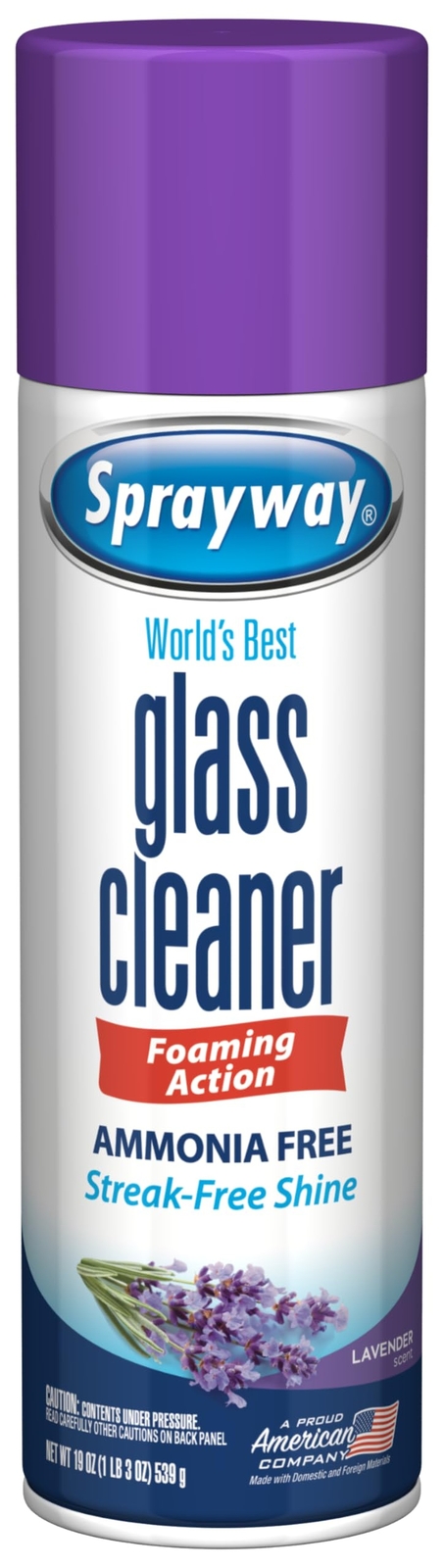 Sprayway Glass Cleaner Lavender Scent Foaming Aerosol Spray, 19oz, Pack of 6 …