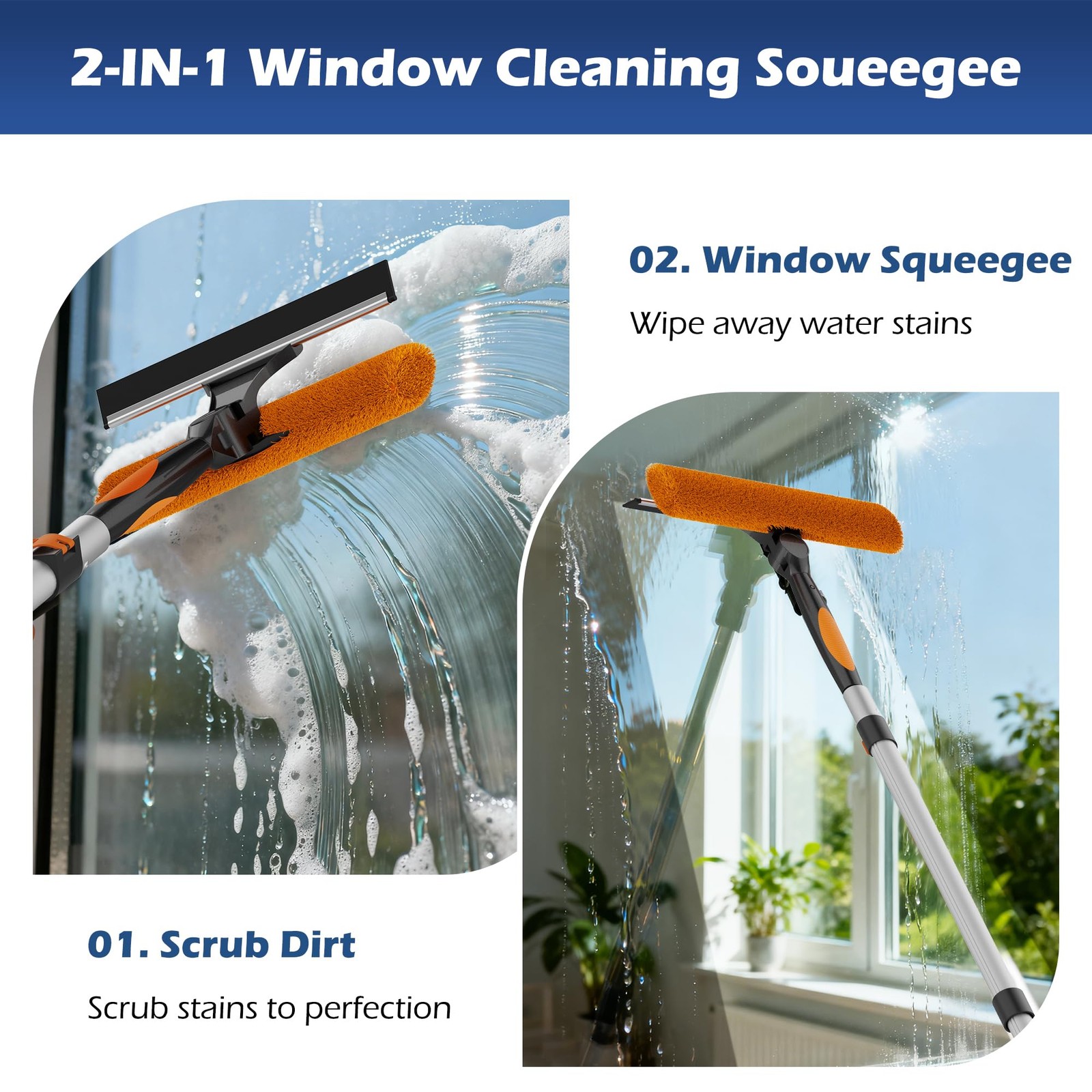 26FT High Reach Duster Kits with 5-20FT Extension Pole Cobweb Telescoping