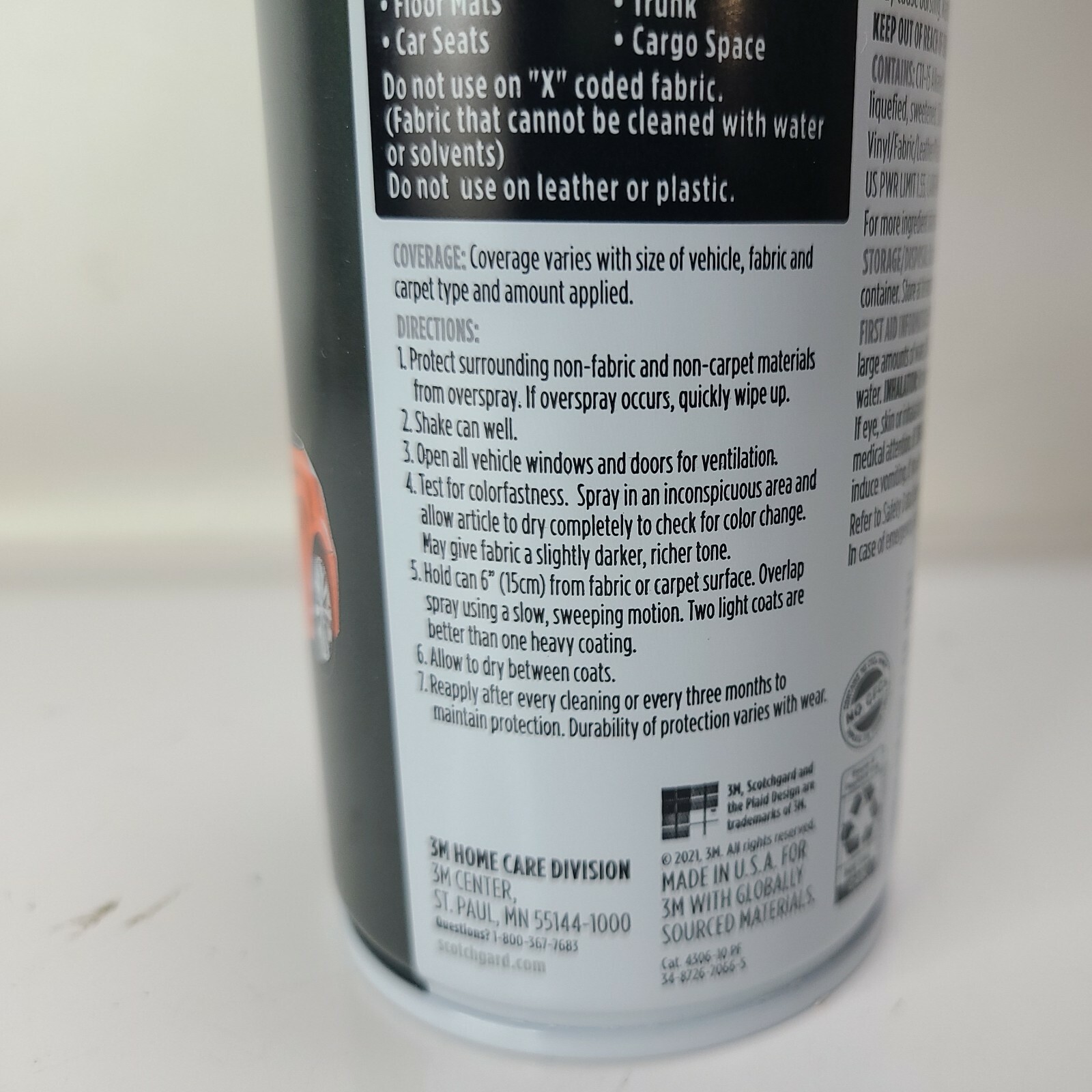 3m Scotchgard Auto Carpet Water Shield Waterproofs Fabric 10 oz Auto Detailing