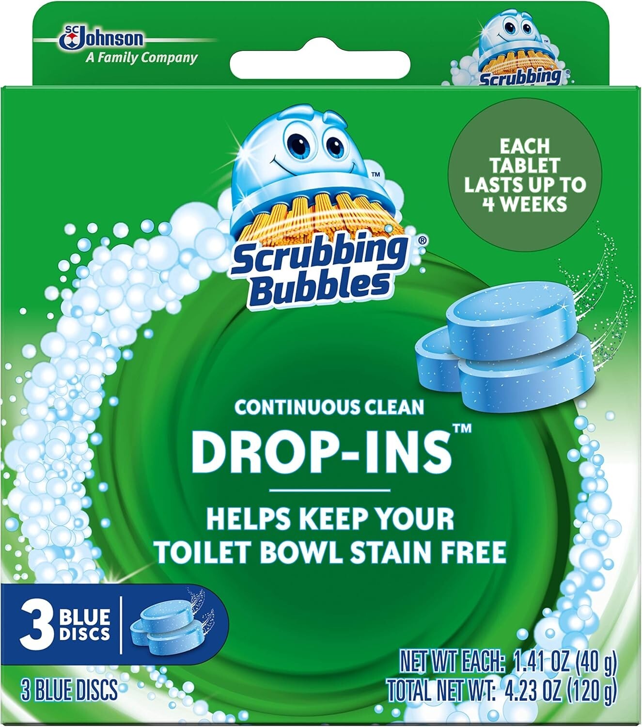 Scrubbing Bubbles Toilet Tablets, 3 Count ? Stain Free & Limescale Prevention