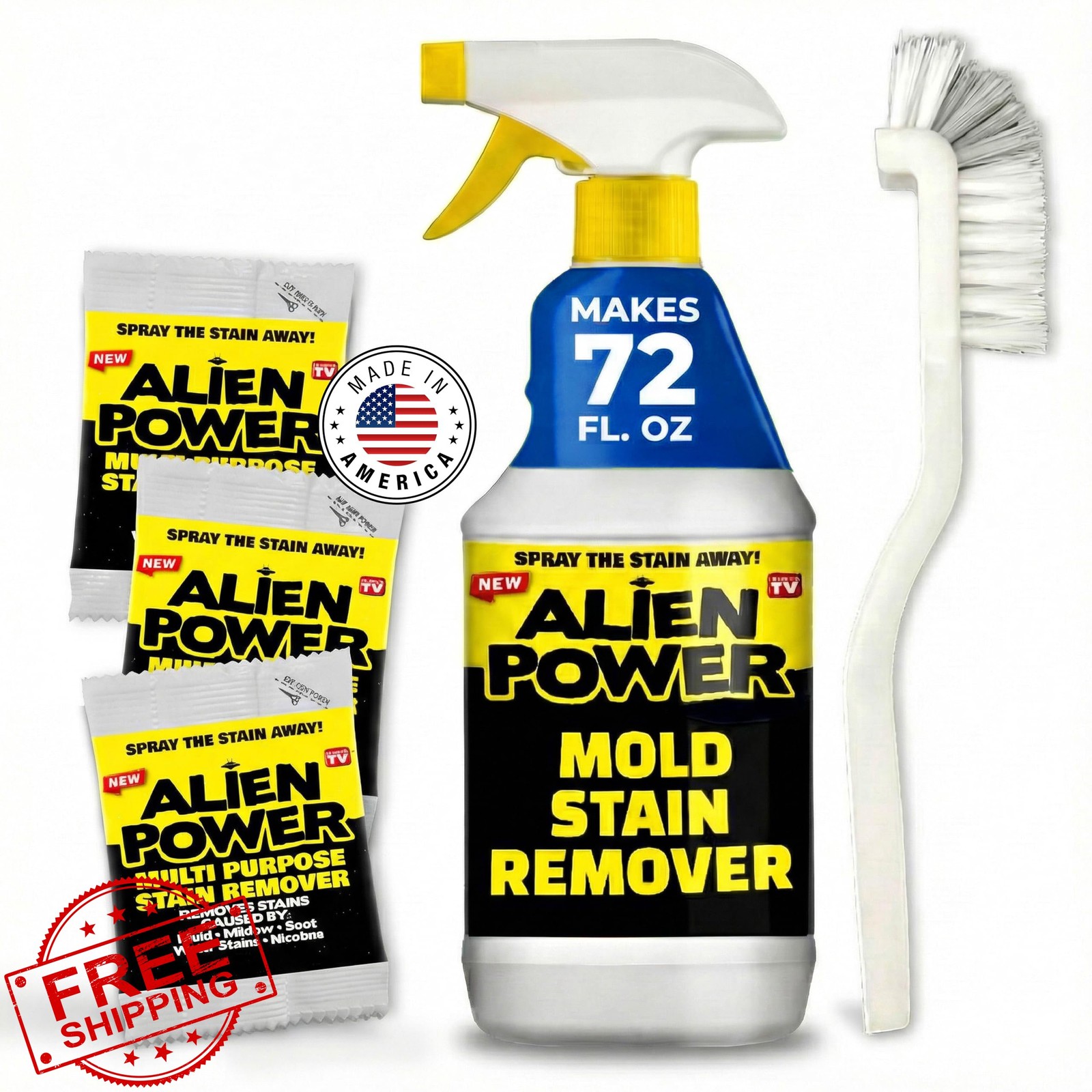 Alien Power Mold Mildew Stain Remover Spray 3 Packet Set