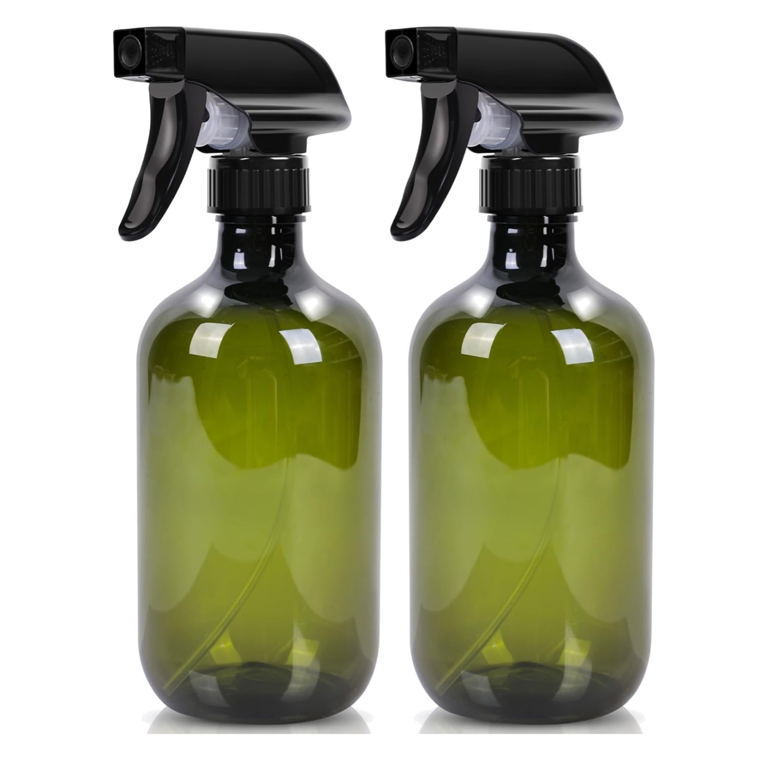 Compact Green Spray Bottle Set – 2 Adjustable 16.9 oz Bottles for All Your Needs