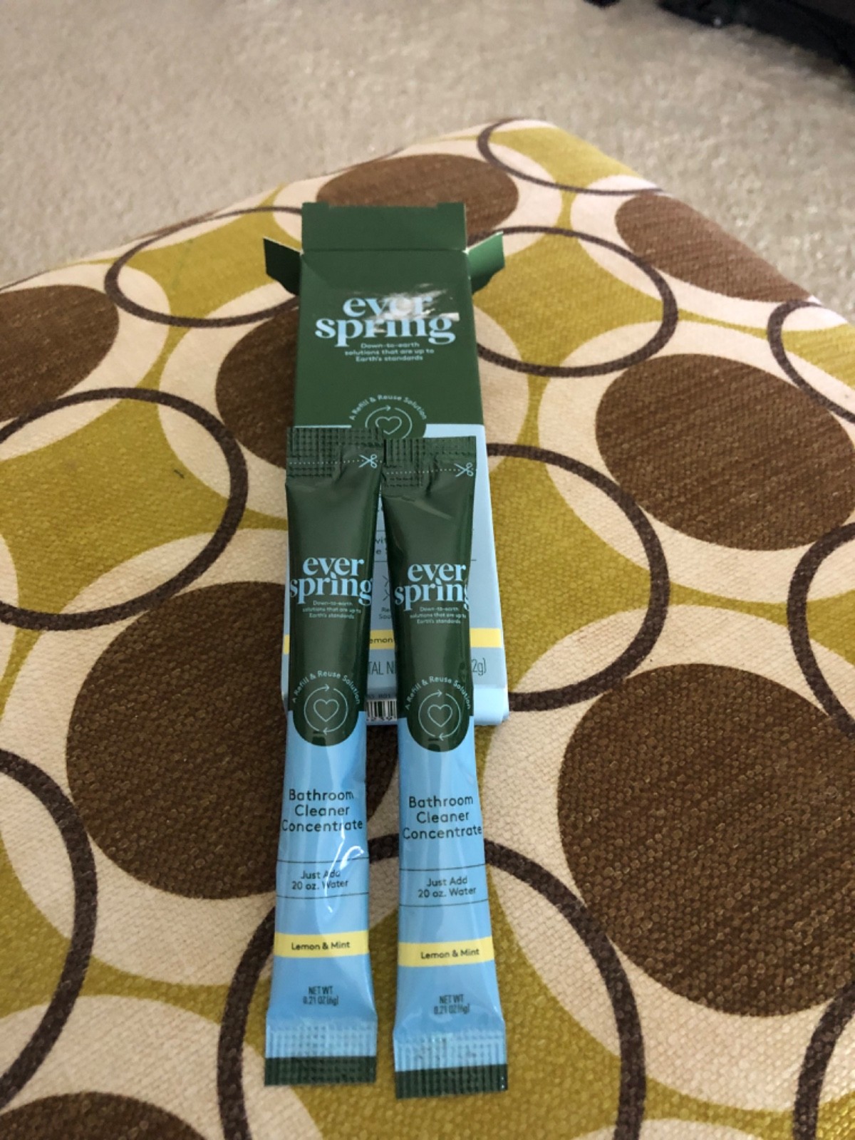 Ever Spring Bathroom Cleaner Concentrate Lemon & Mint Add Water Home Maintenance