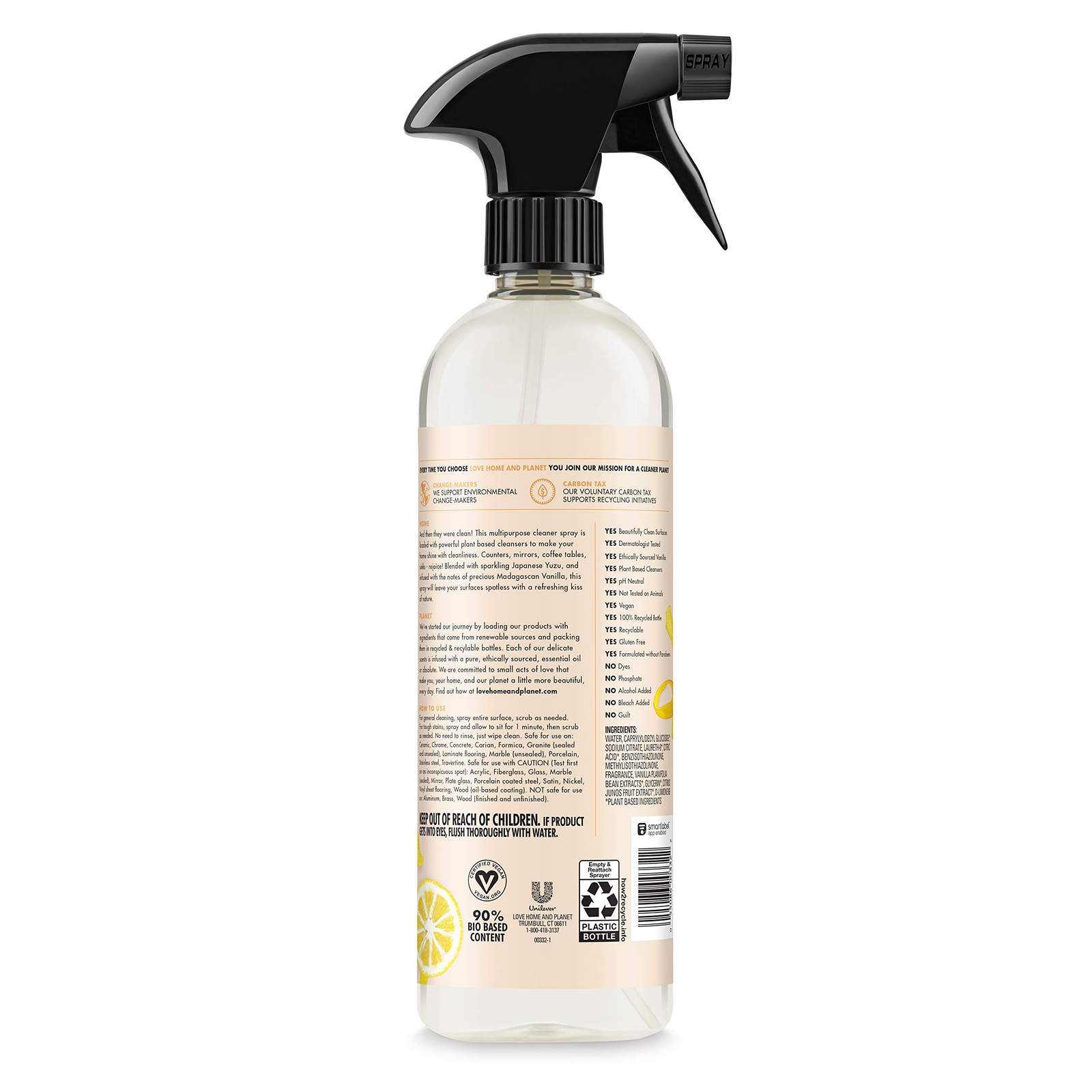 Vegan Citrus Yuzu All Purpose Cleaner 23 Fl Oz Plant Based Cruelty Free