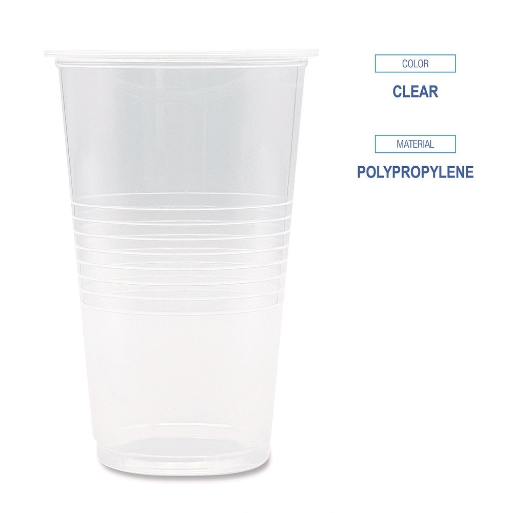 Boardwalk TRANSCUP20PK 20 oz. Translucent Plastic Cold Cups – Clear (50/PK) New